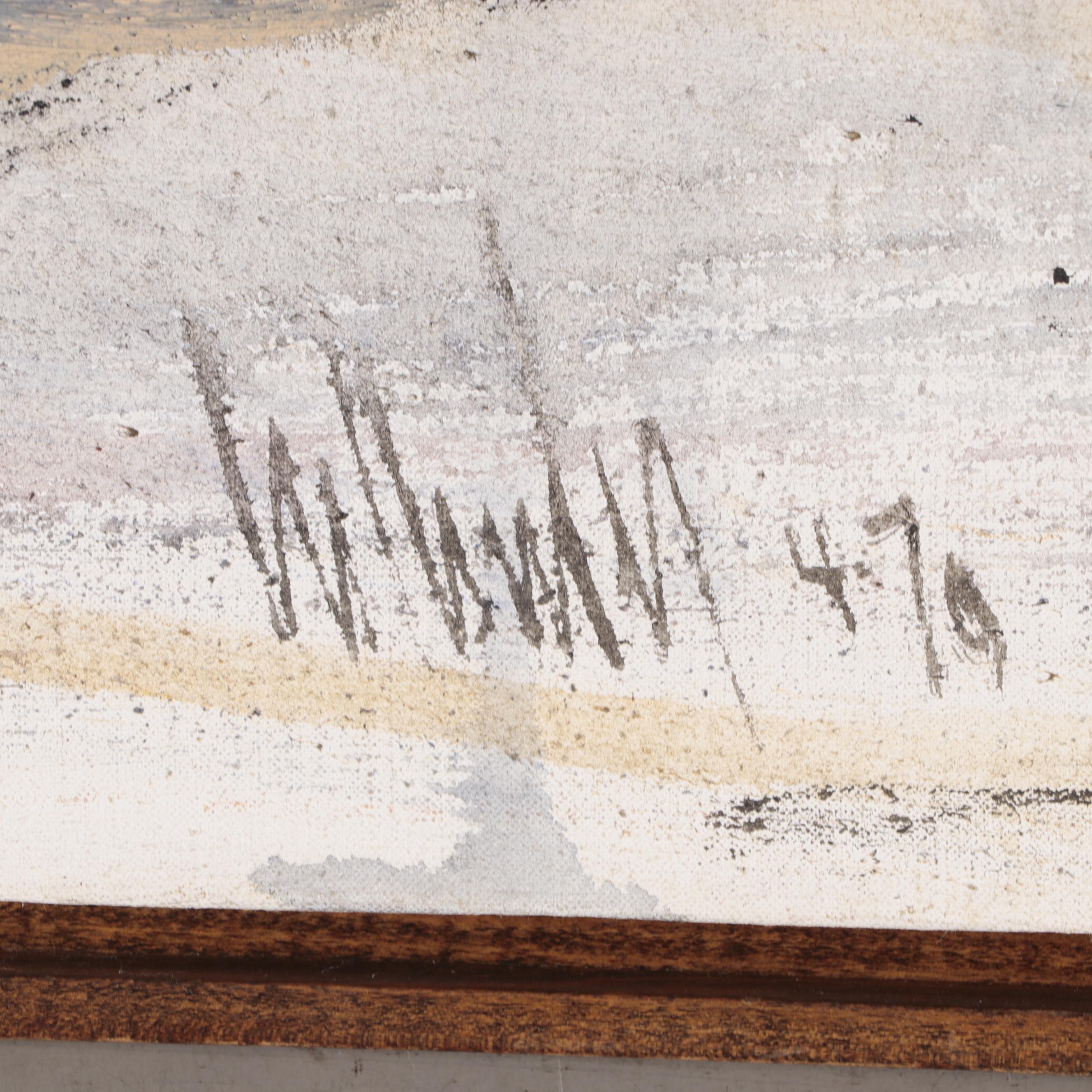 Gino Hollander Large-Scale Abstract Oil Painting, 1979