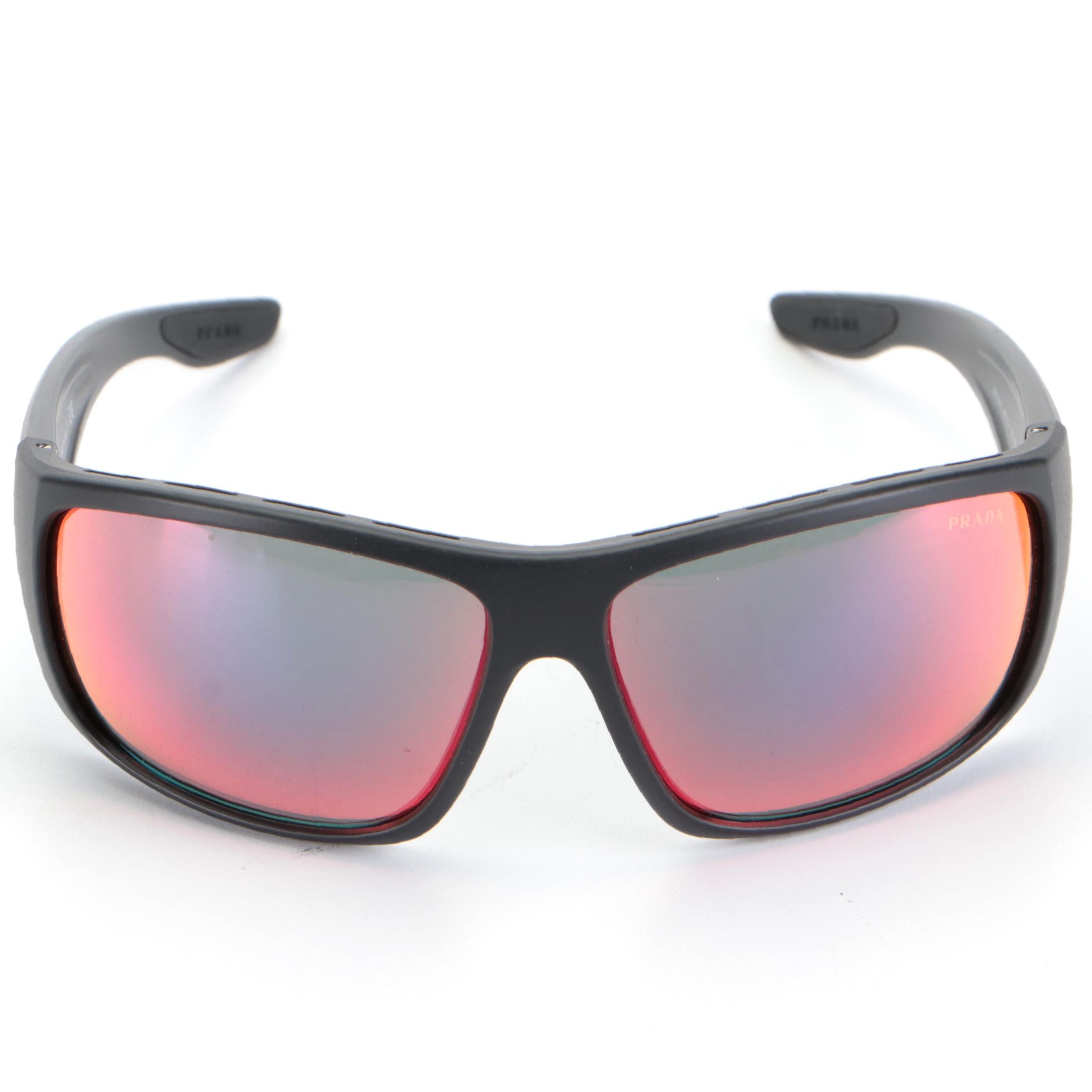 Prada Linea Rossa SPS 04V Shield Polarized Sunglasses in Black with Case