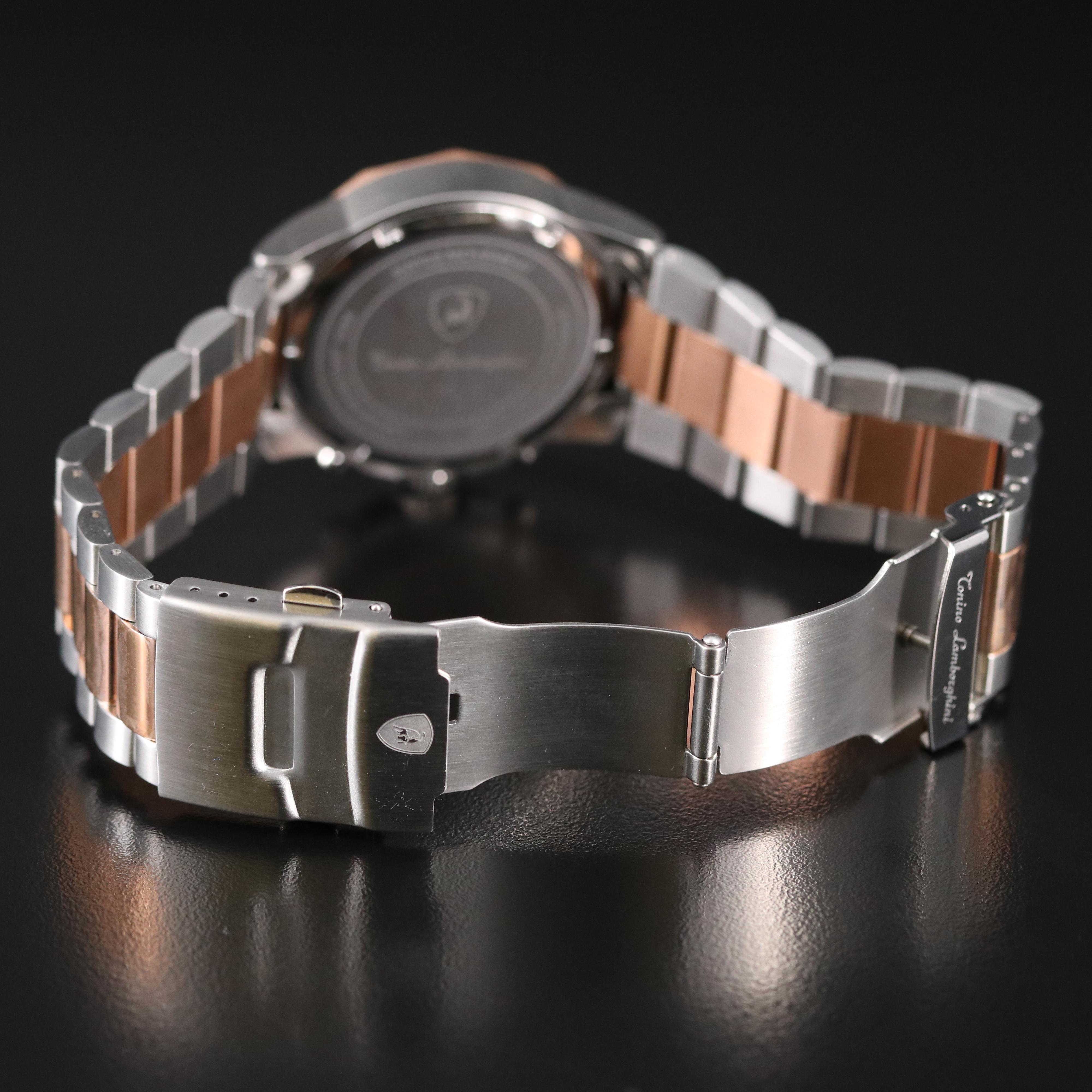 Tonino Lamborghini Diamond Dial Stainless Steel Chronograph Watch