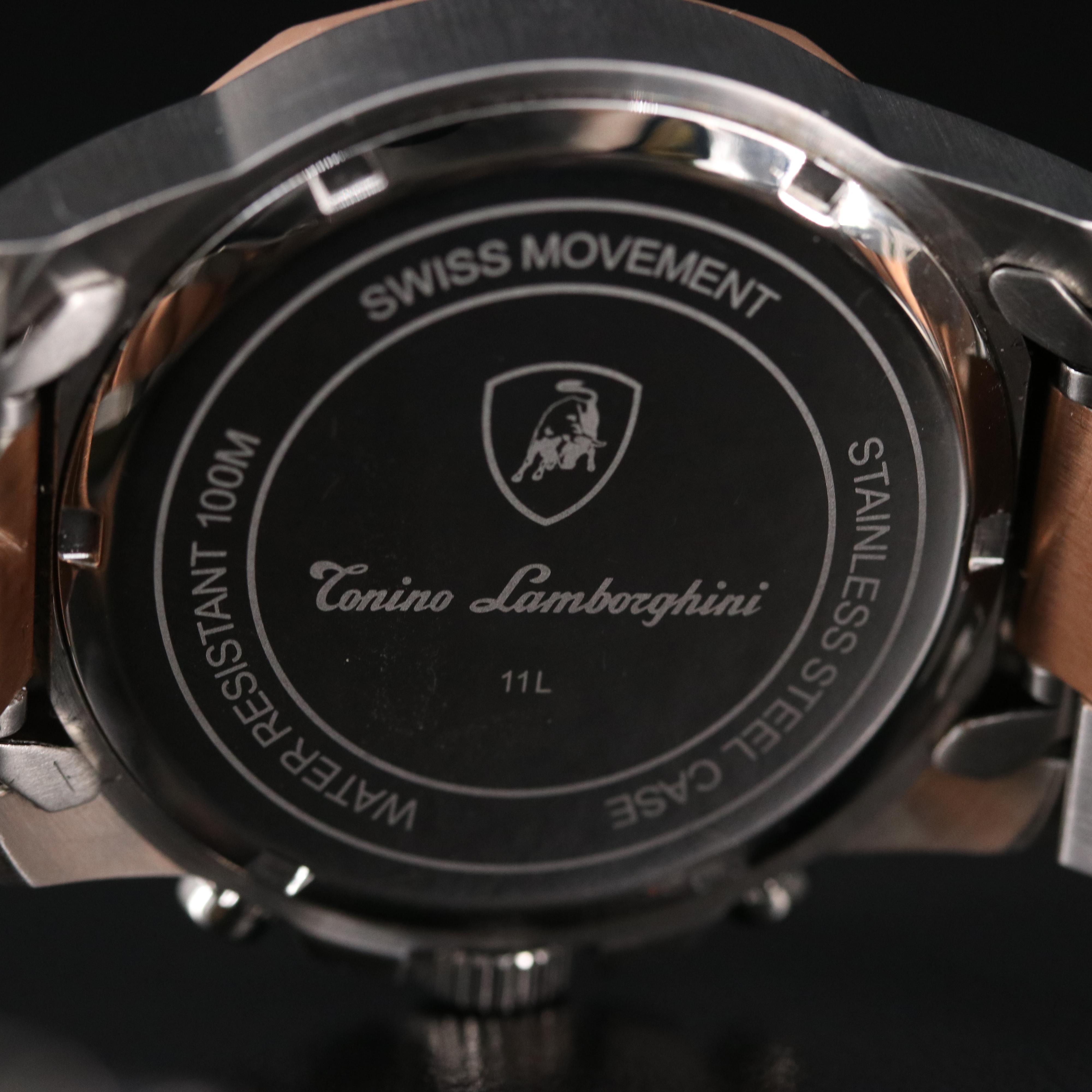 Tonino Lamborghini Diamond Dial Stainless Steel Chronograph Watch