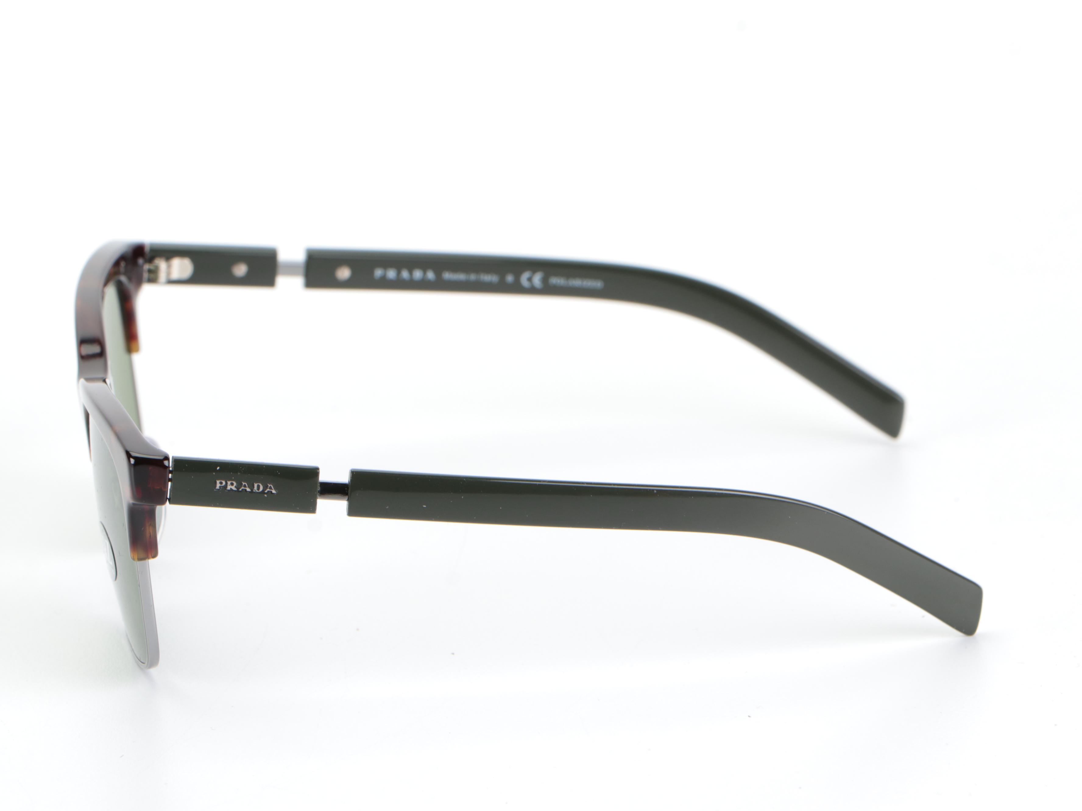 Prada SPR17X Polarized Havana Sunglasses with Case and Box