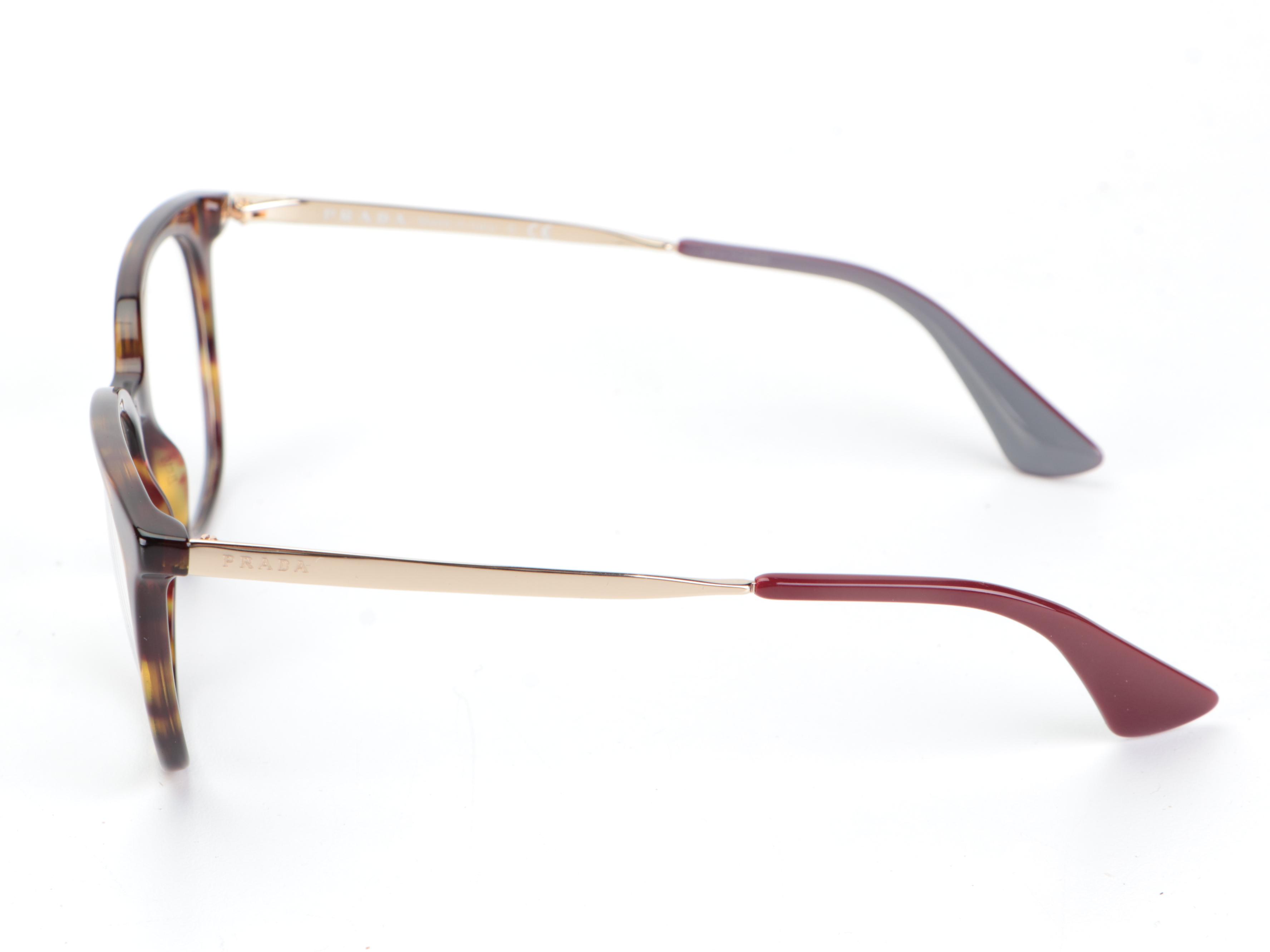 Prada VPR11T Havana Optical Frames with Case and Box