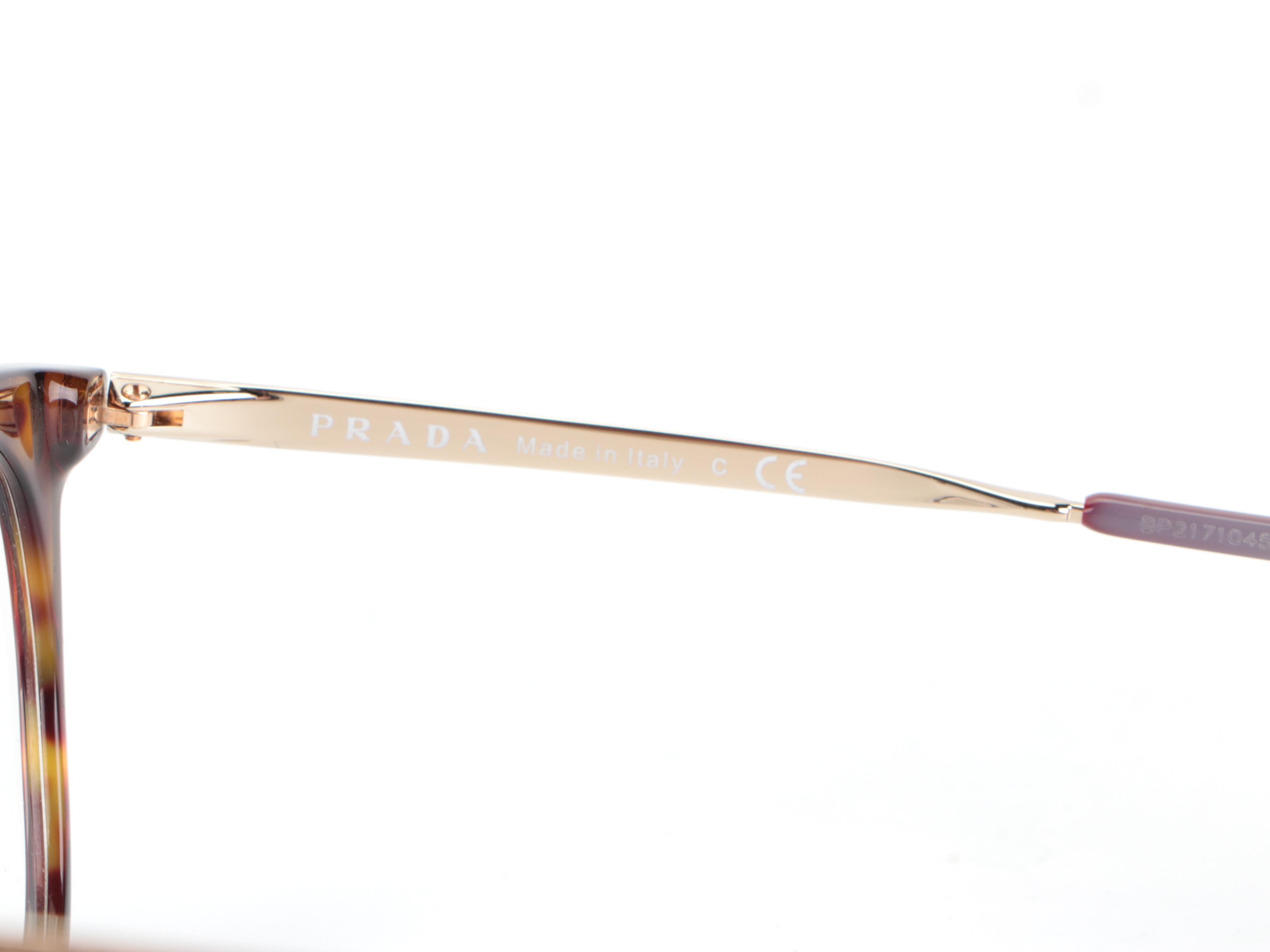 Prada VPR11T Havana Optical Frames with Case and Box