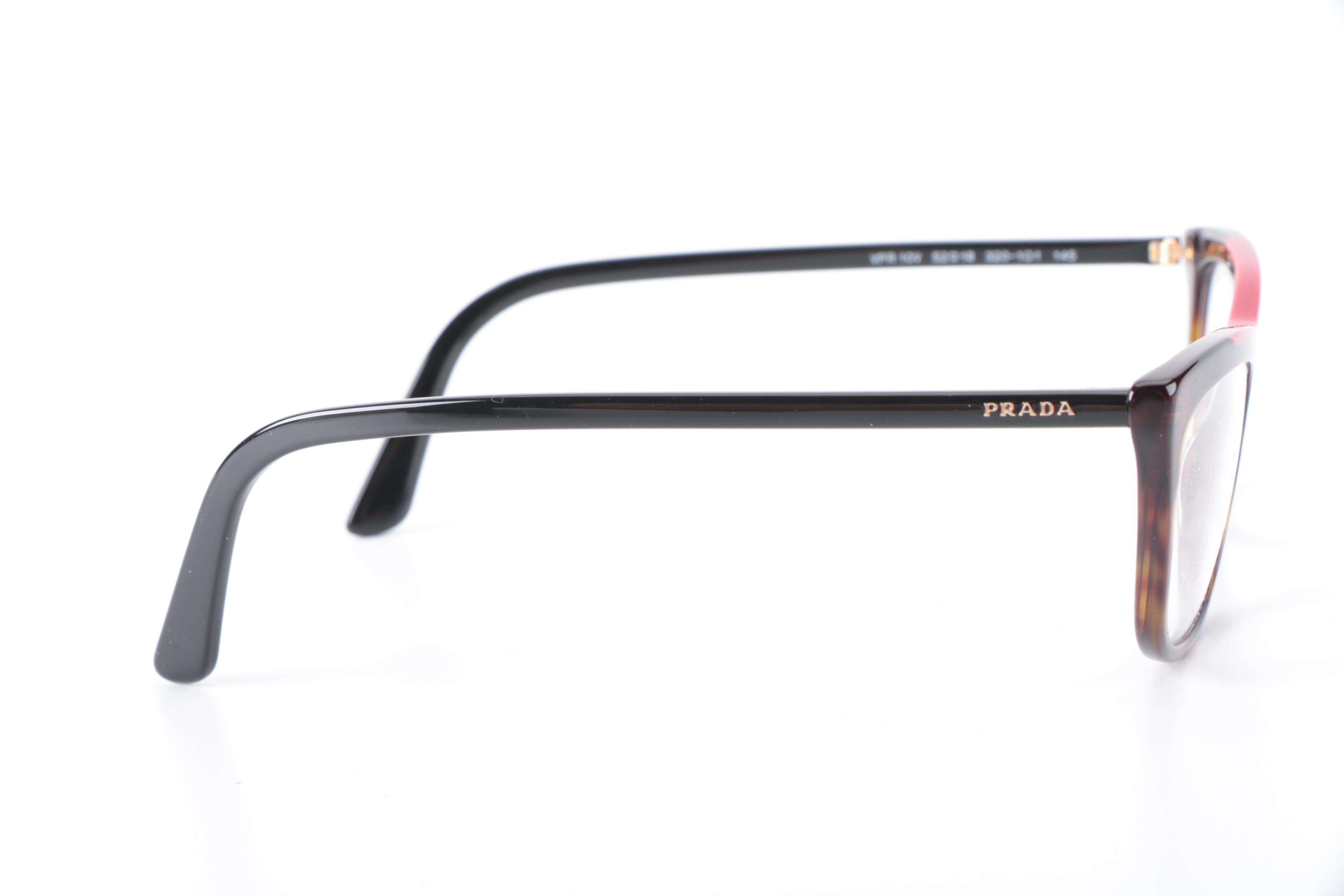 Prada VPR 10V Red and Havana Eyeglasses with Case