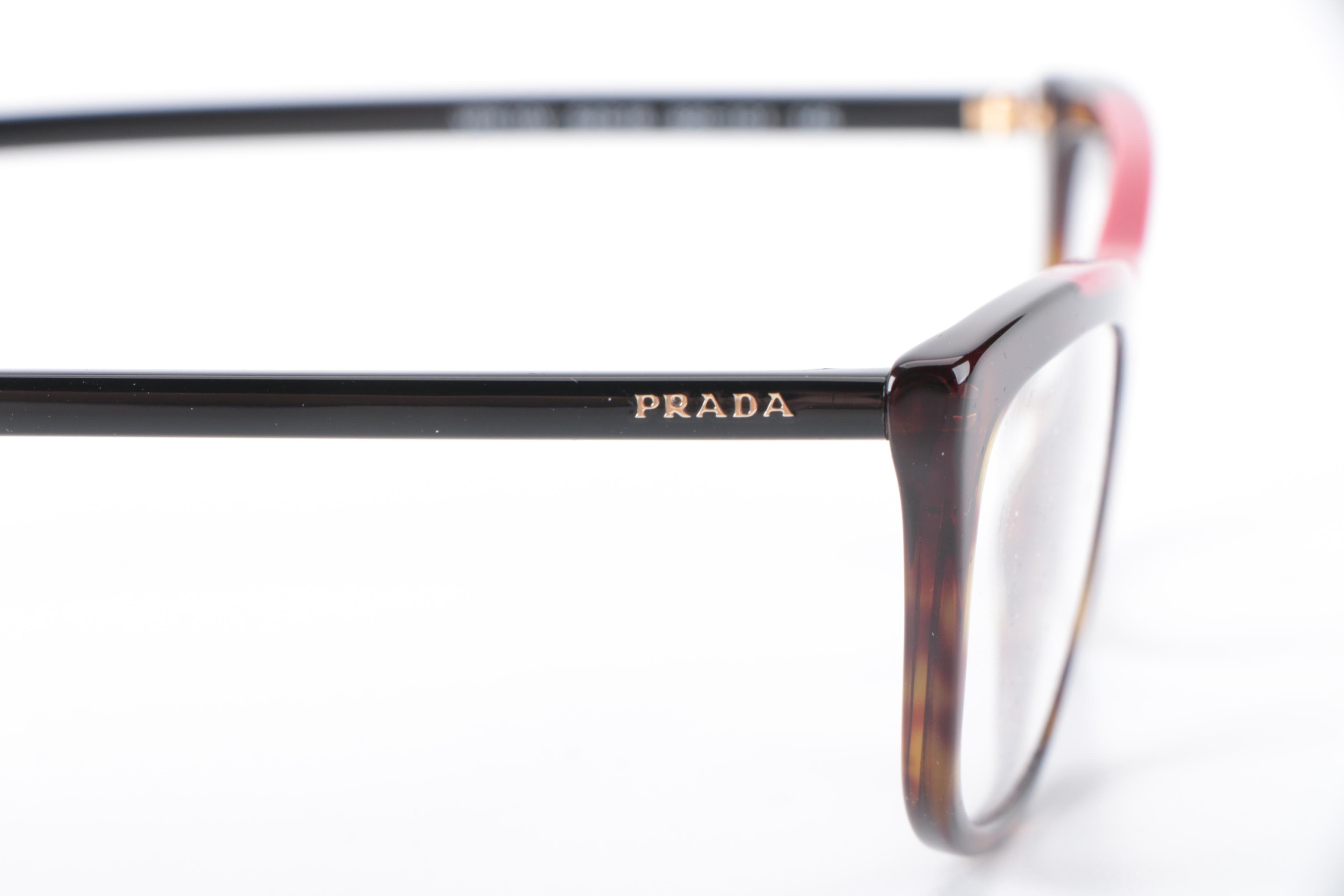 Prada VPR 10V Red and Havana Eyeglasses with Case