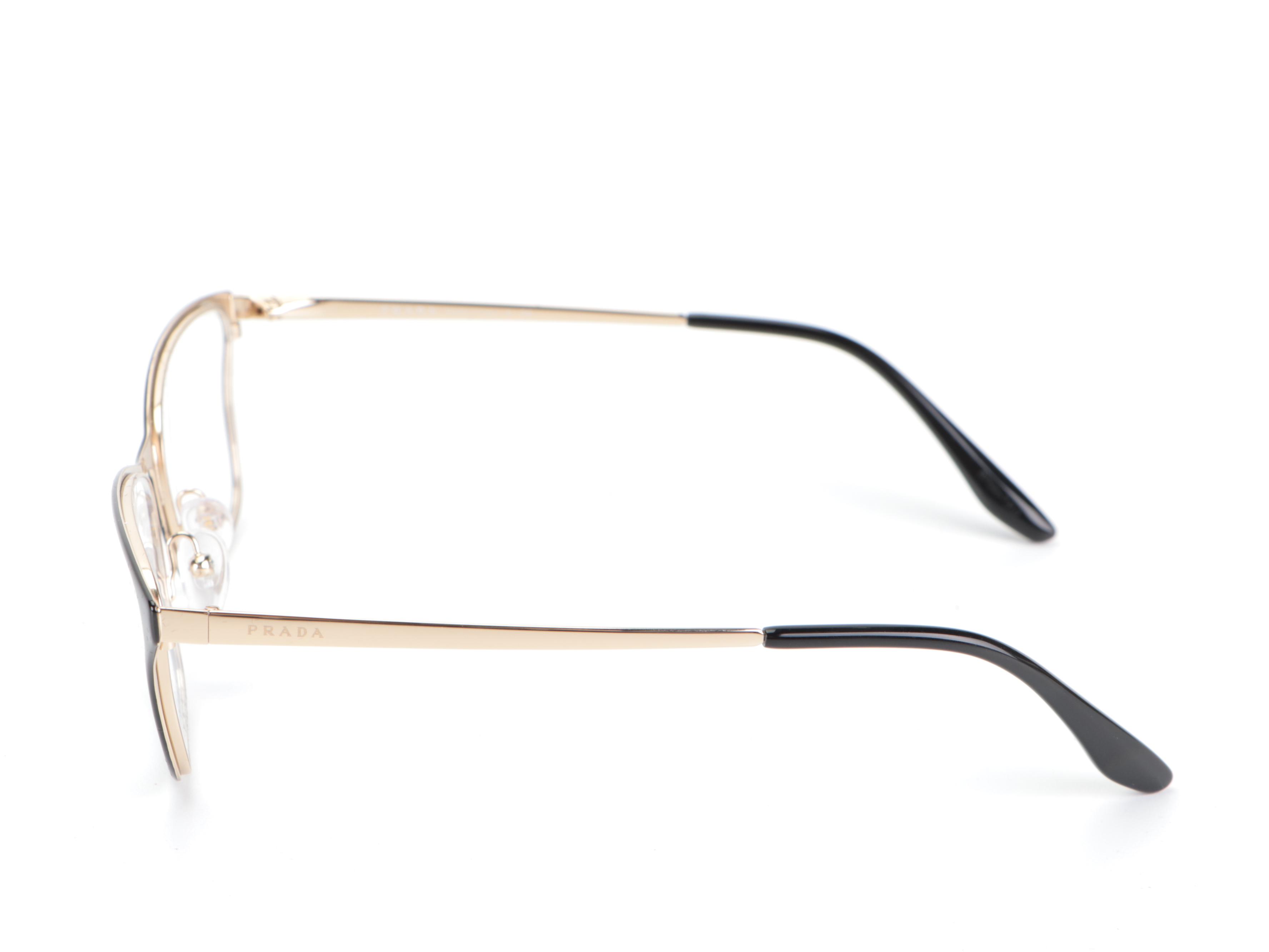 Prada VPR 60X Black Modified Cat Eye Eyeglasses with Case