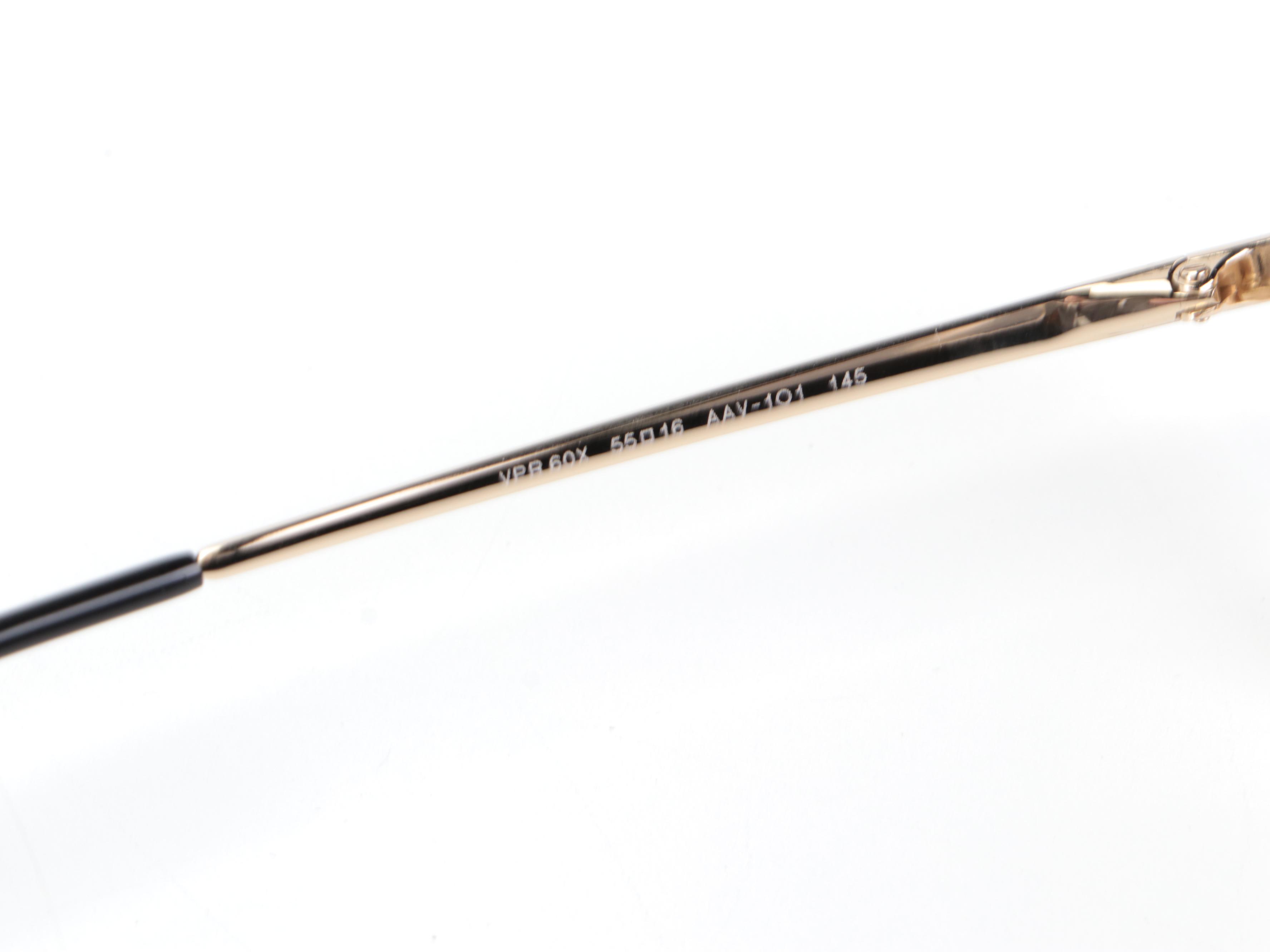 Prada VPR 60X Black Modified Cat Eye Eyeglasses with Case