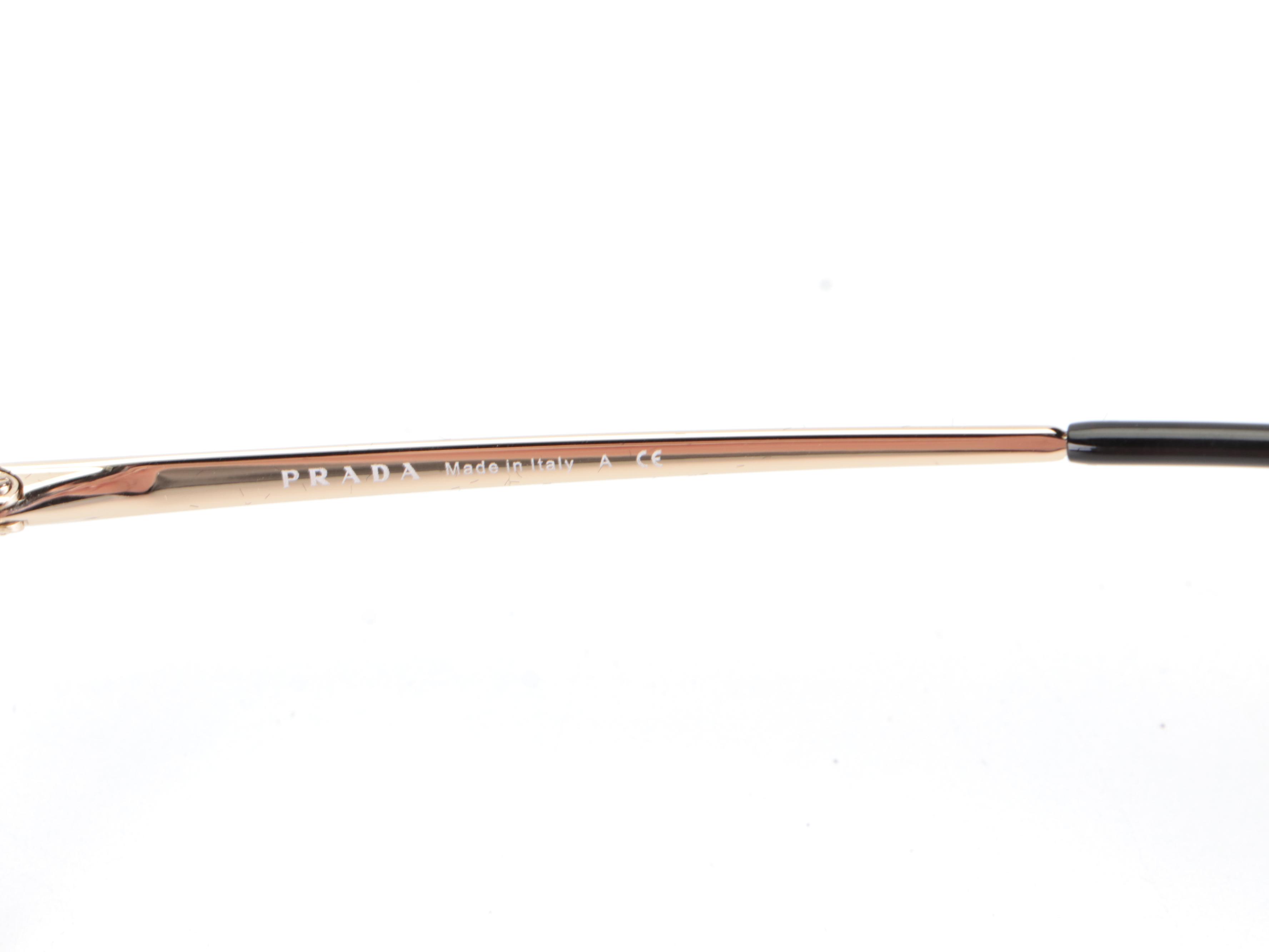 Prada VPR 60X Black Modified Cat Eye Eyeglasses with Case