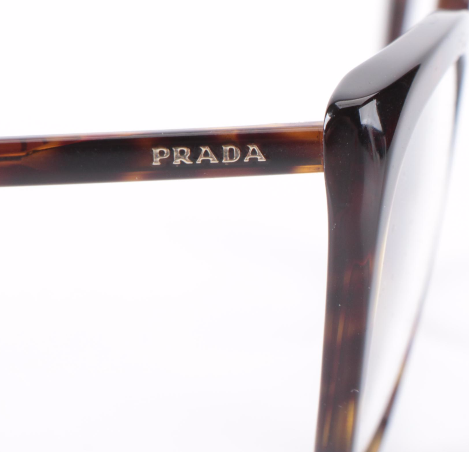 Prada VPR 07V Havana Modified Cat Eye Eyeglasses with Case