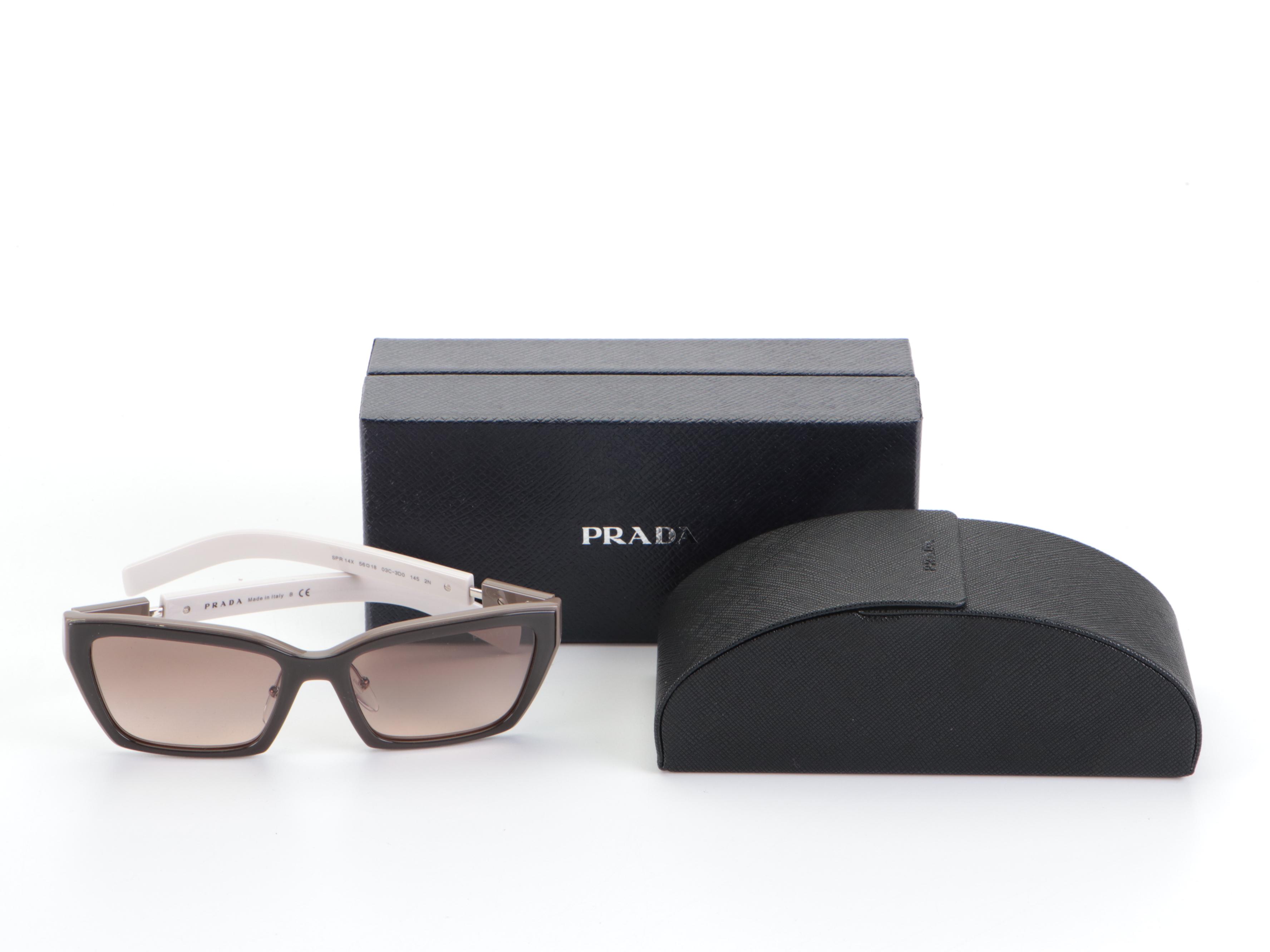 Prada SPR 14X Rectangular Sunglasses in Box