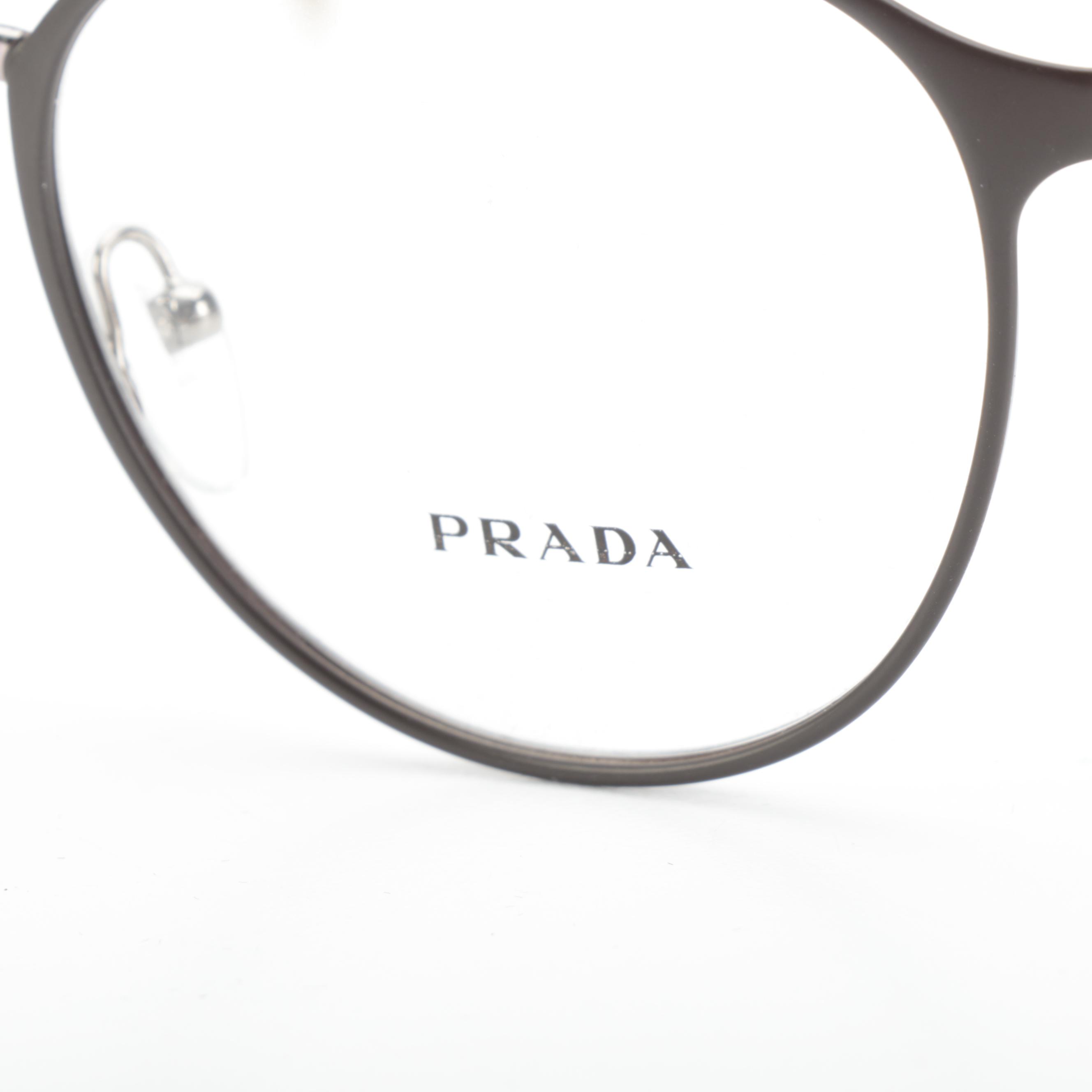 Prada VPR60T Journal Round Wire Frame Eyeglasses with Case