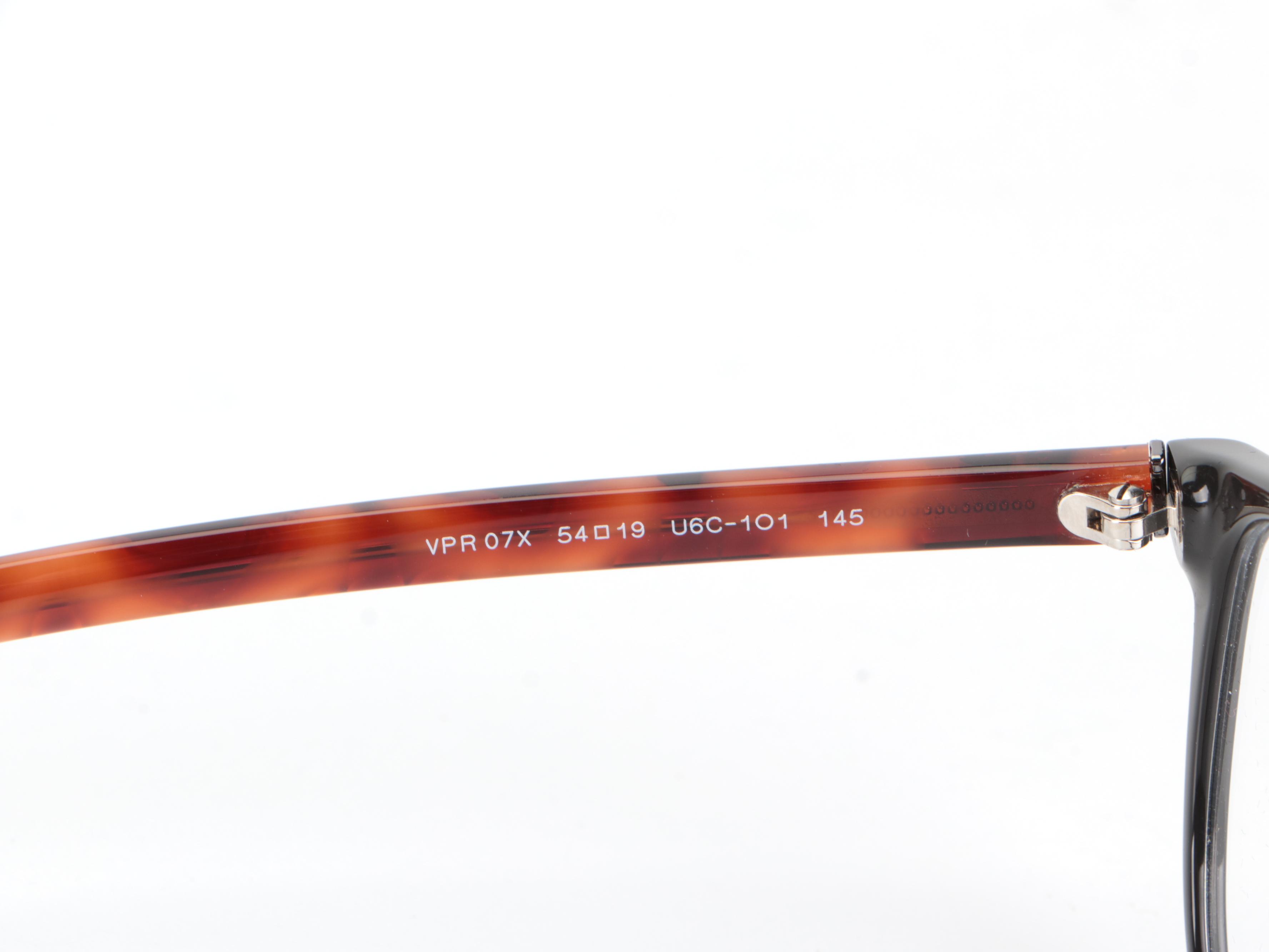 Prada VPR 07X Browline Eyeglasses in Black/Tortoise with Box and Case