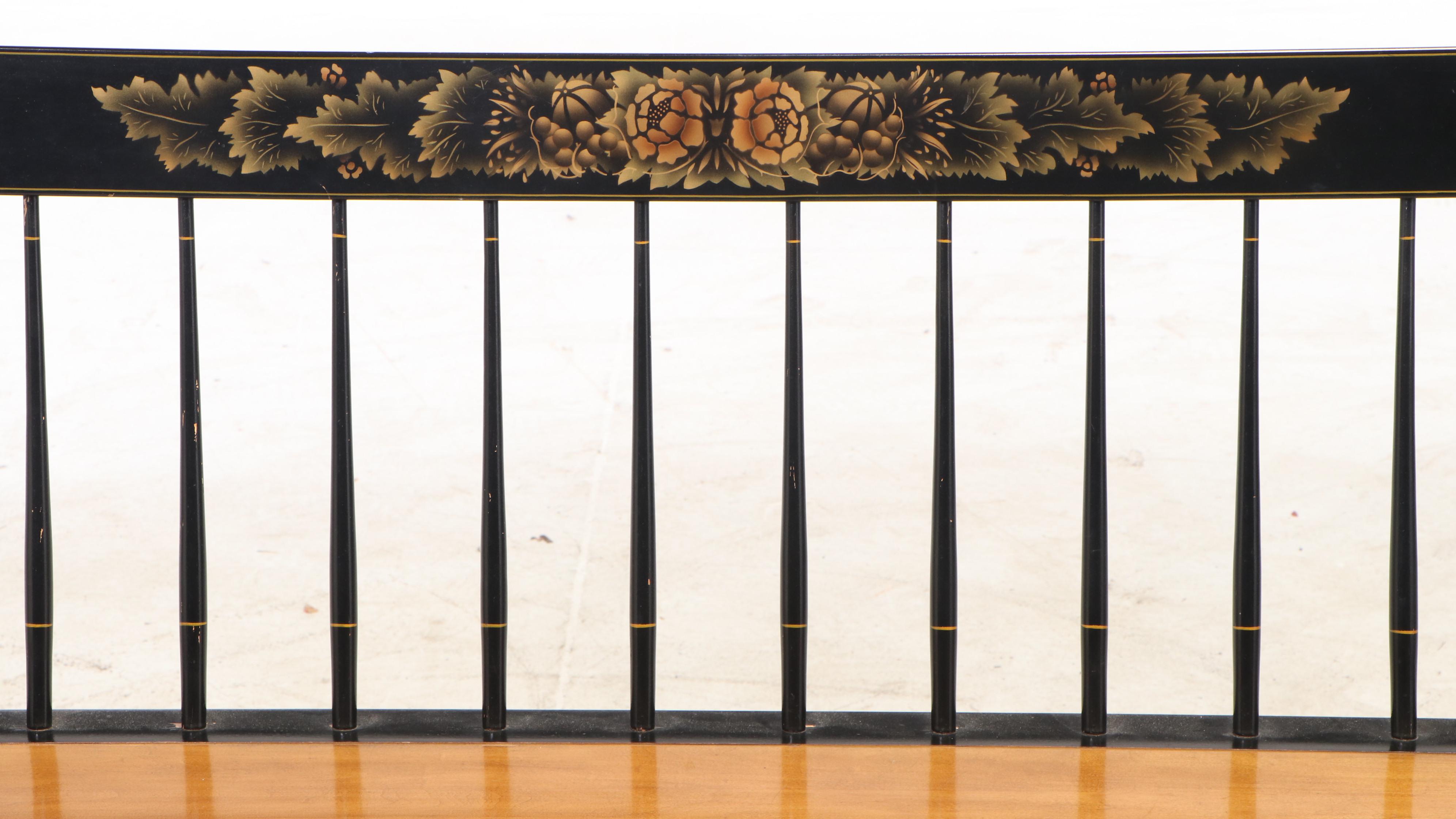 L. Hitchcock Federal Style Stenciled Maple Bench