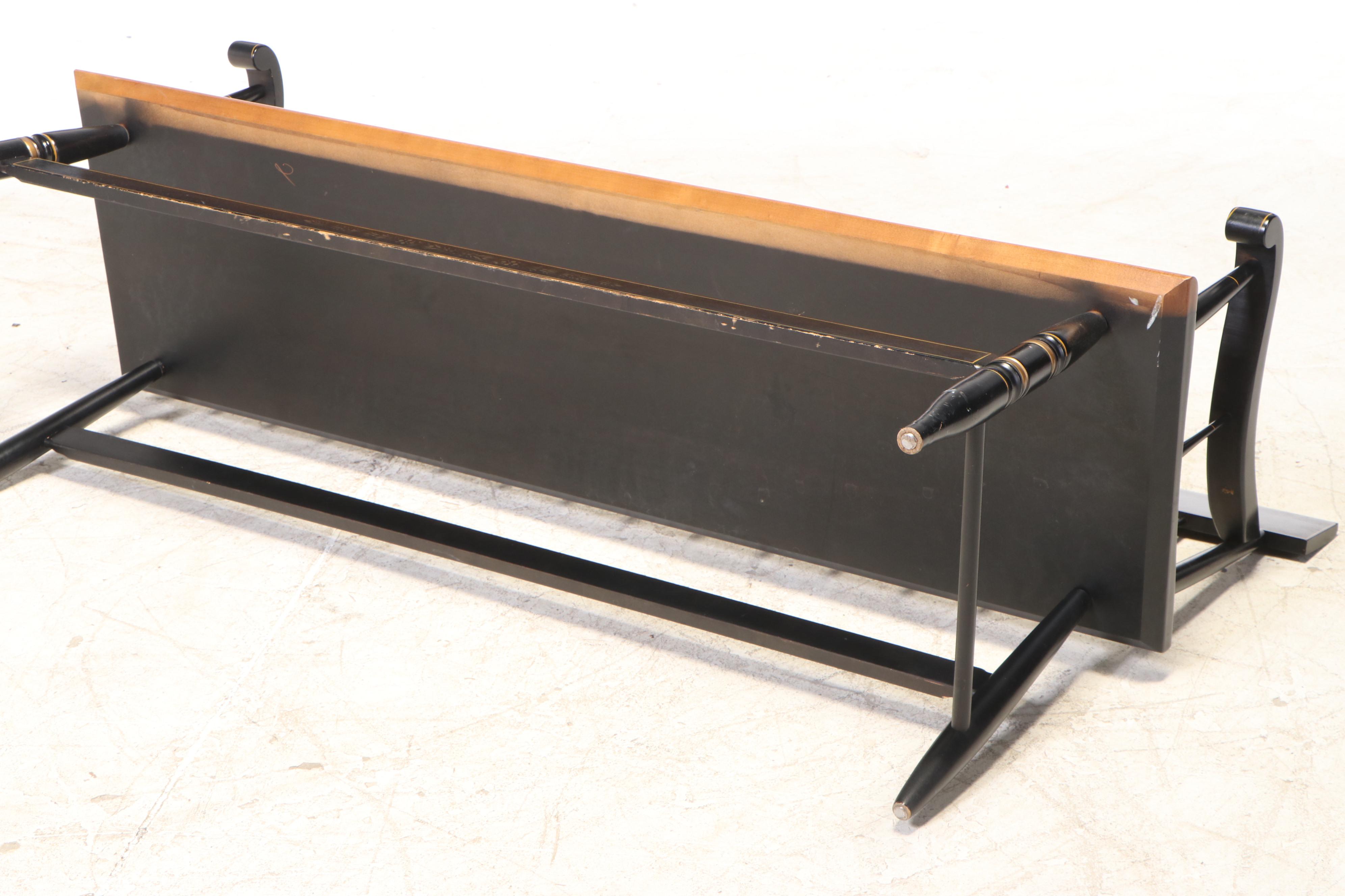 L. Hitchcock Federal Style Stenciled Maple Bench