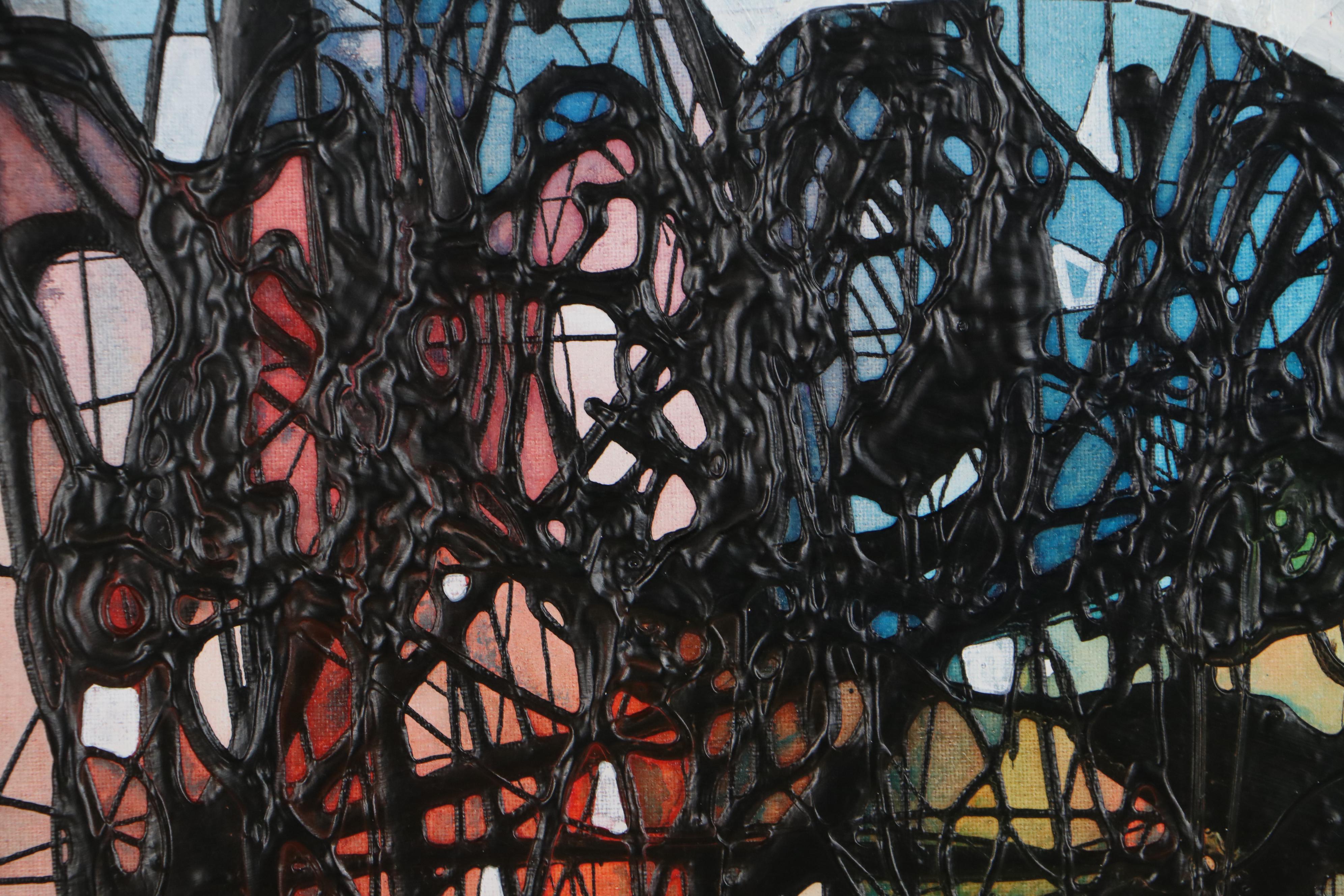 Abiola Idowu Mixed Media Painting "Manifestation of Glory"