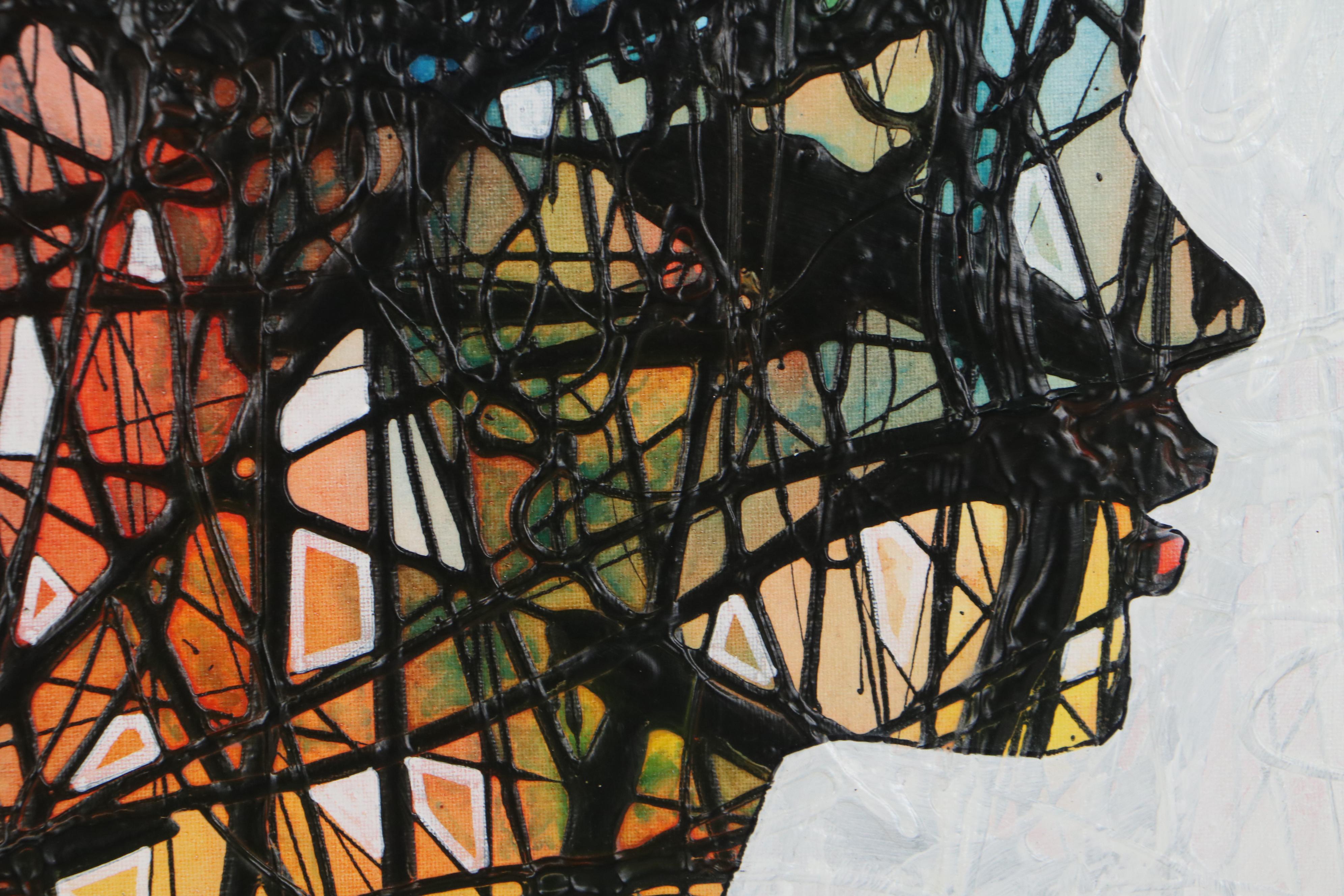 Abiola Idowu Mixed Media Painting "Manifestation of Glory"