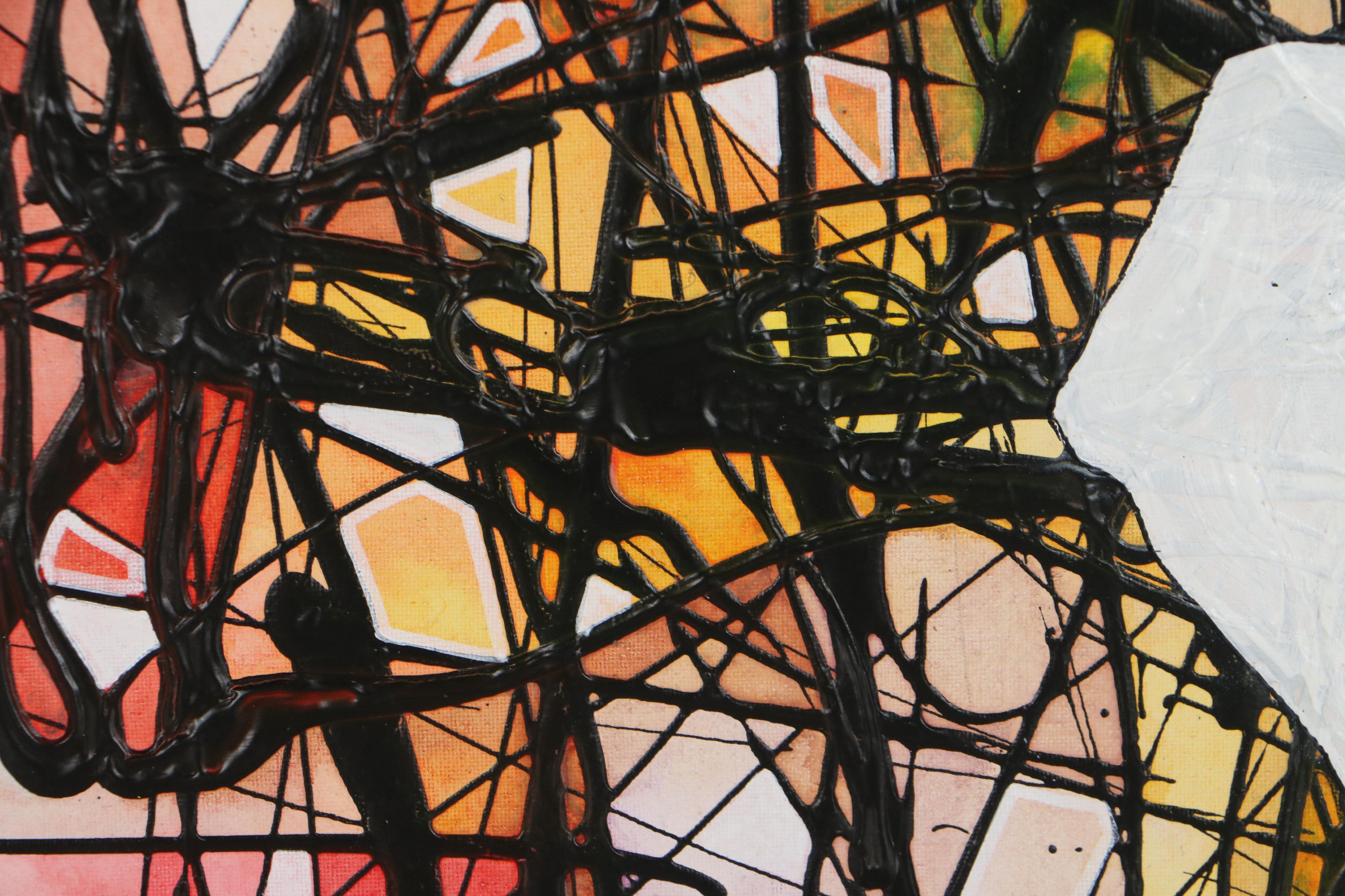 Abiola Idowu Mixed Media Painting "Manifestation of Glory"