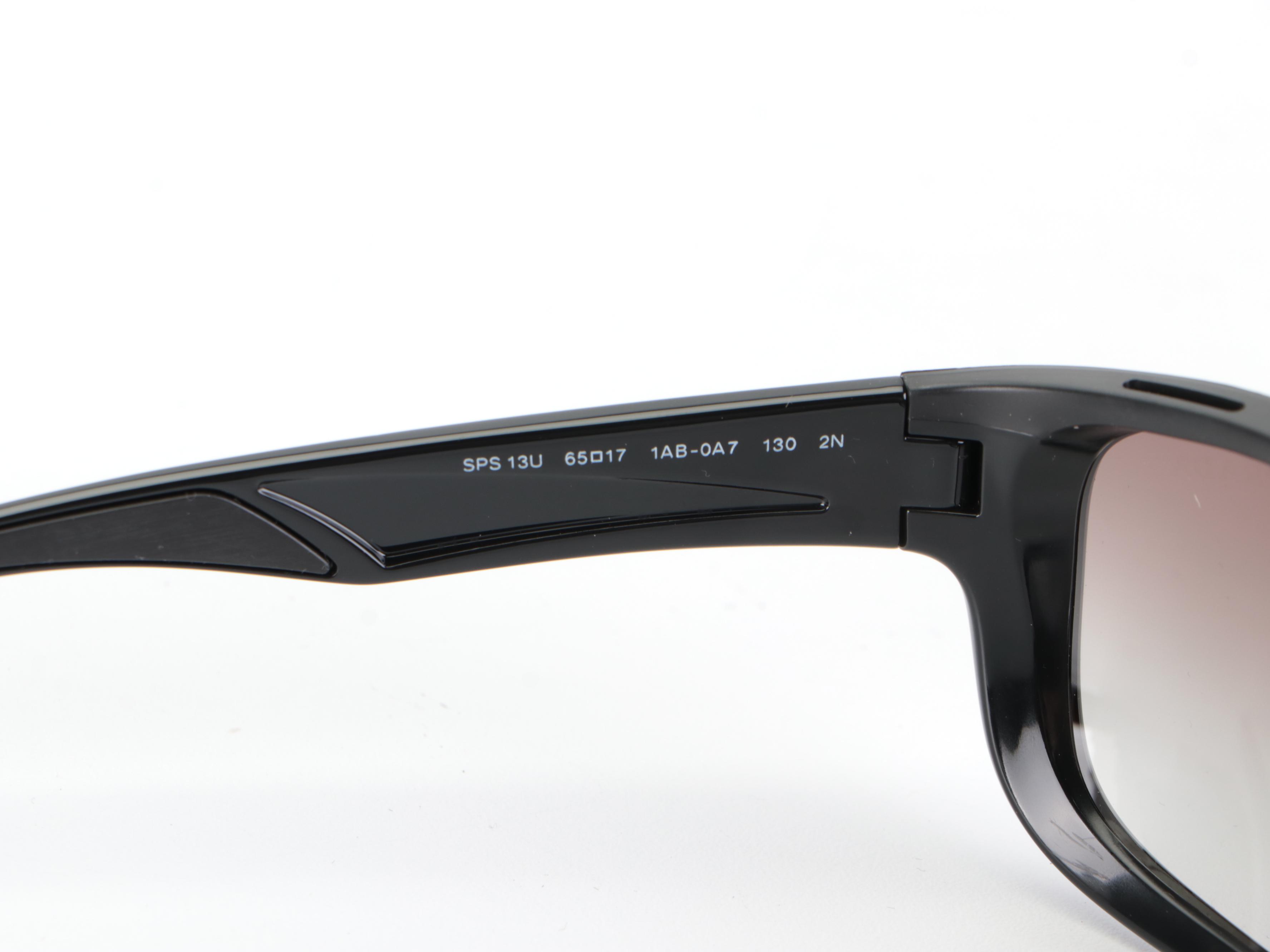 Prada Linea Rossa PS 13US Sunglasses in Shiny Black Frame with Box and Slip Case