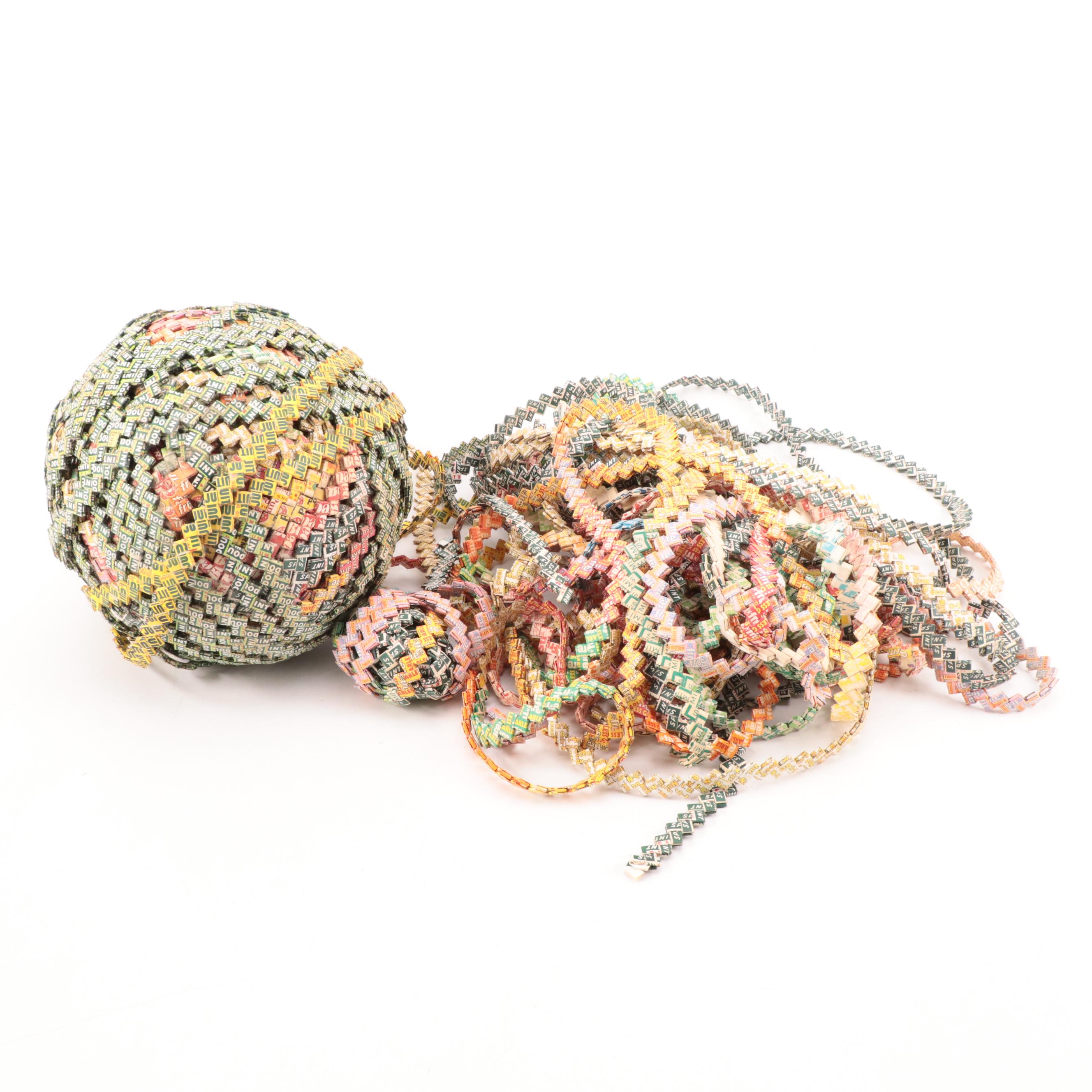 Folk Art Chewing Gum Wrapper Chain, Mid-Late 20th Century
