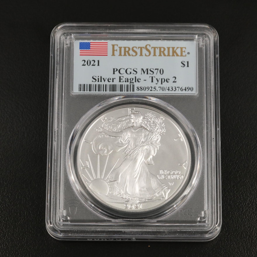 PCGS MS70 2021 Type 2 Silver American Eagle