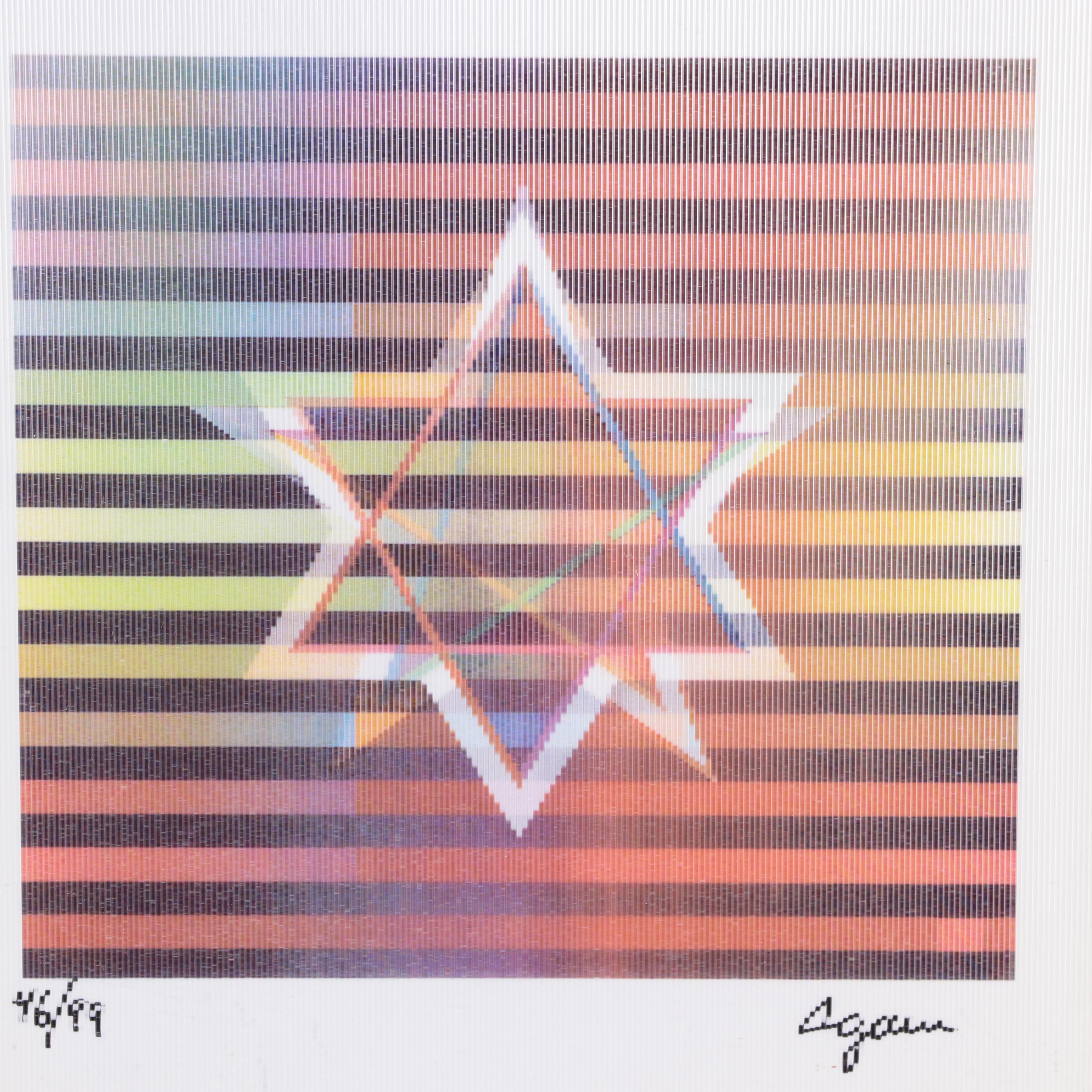 Yaacov Agam Op Art Agamograph "Star of David"