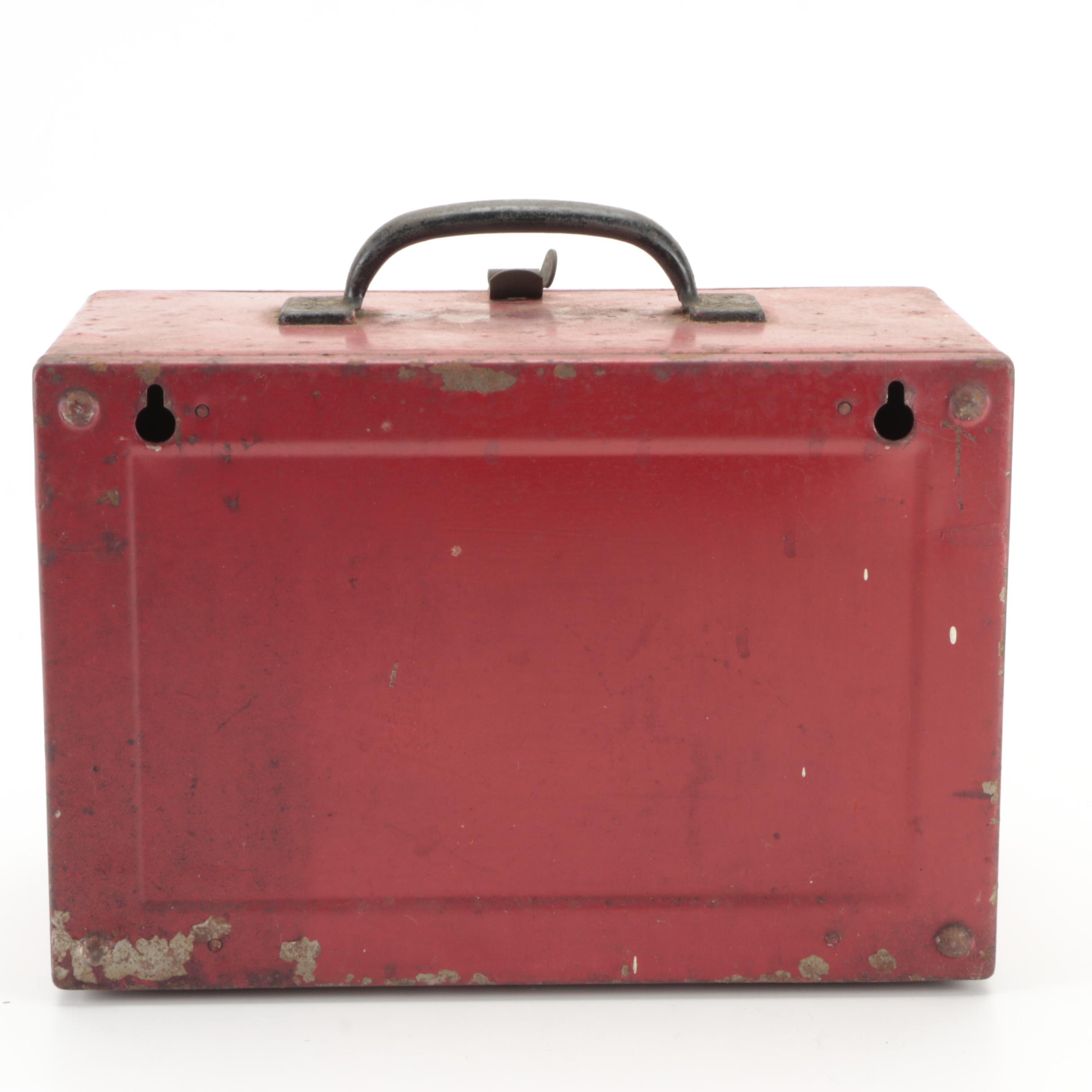 Shur-Stop Glass Fire Extinguisher Grenades in Metal Case, Mid-20th C