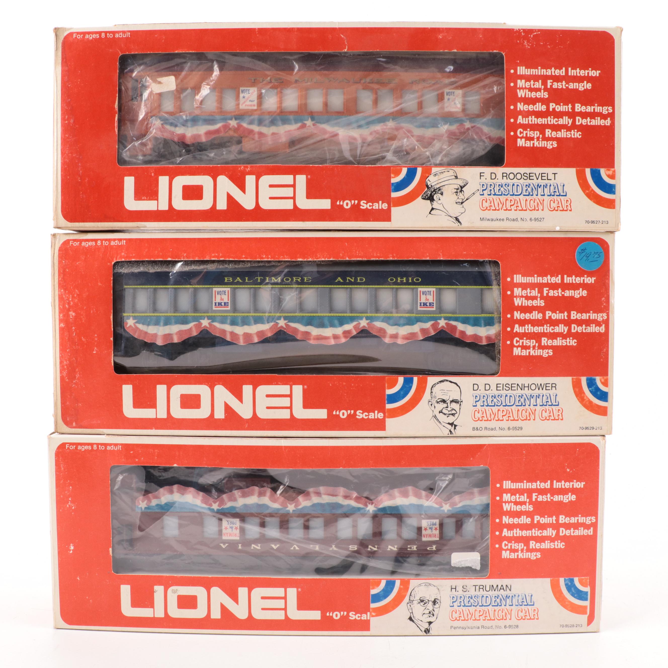 Lionel O Gauge Presidential Campaign and Other Train Cars