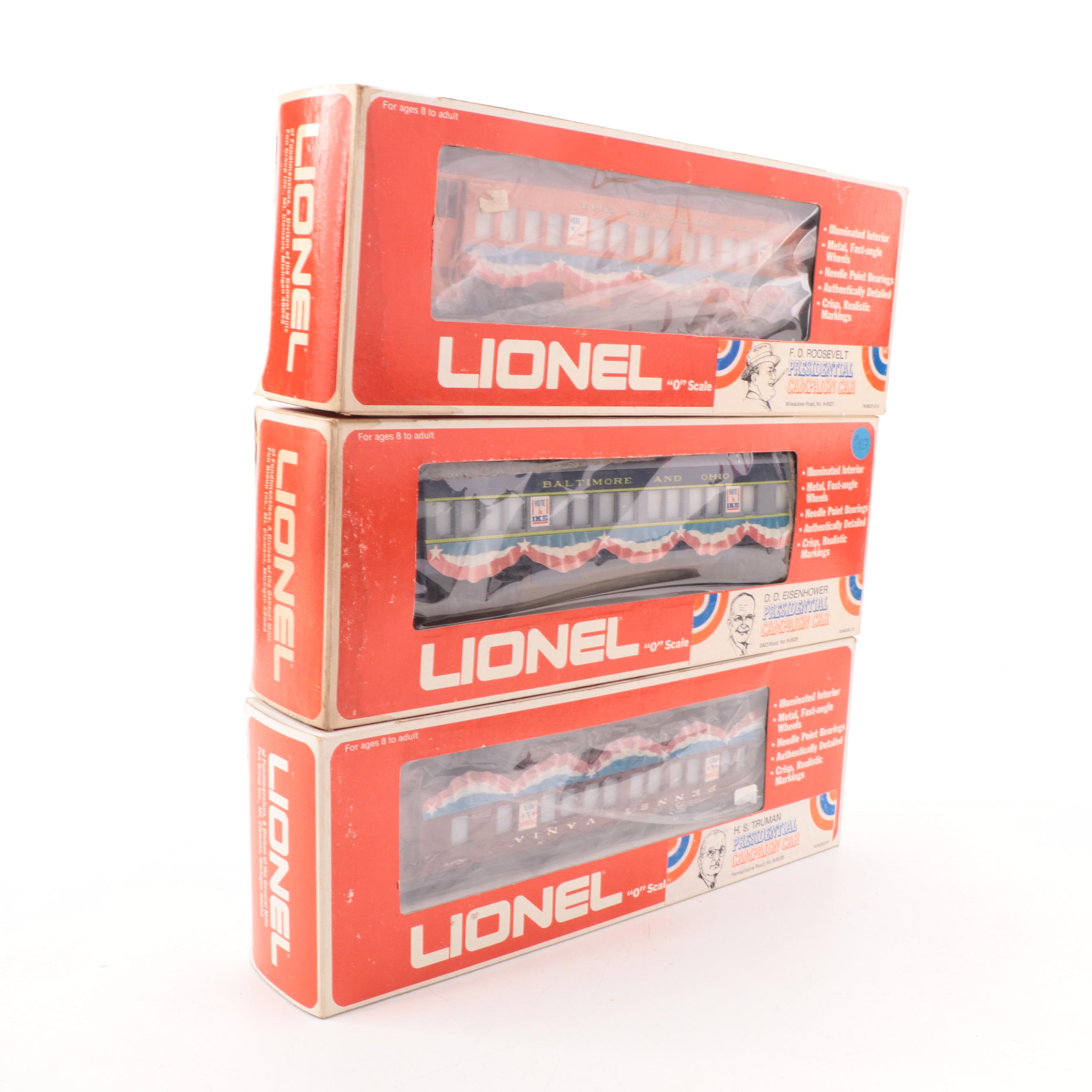 Lionel O Gauge Presidential Campaign and Other Train Cars