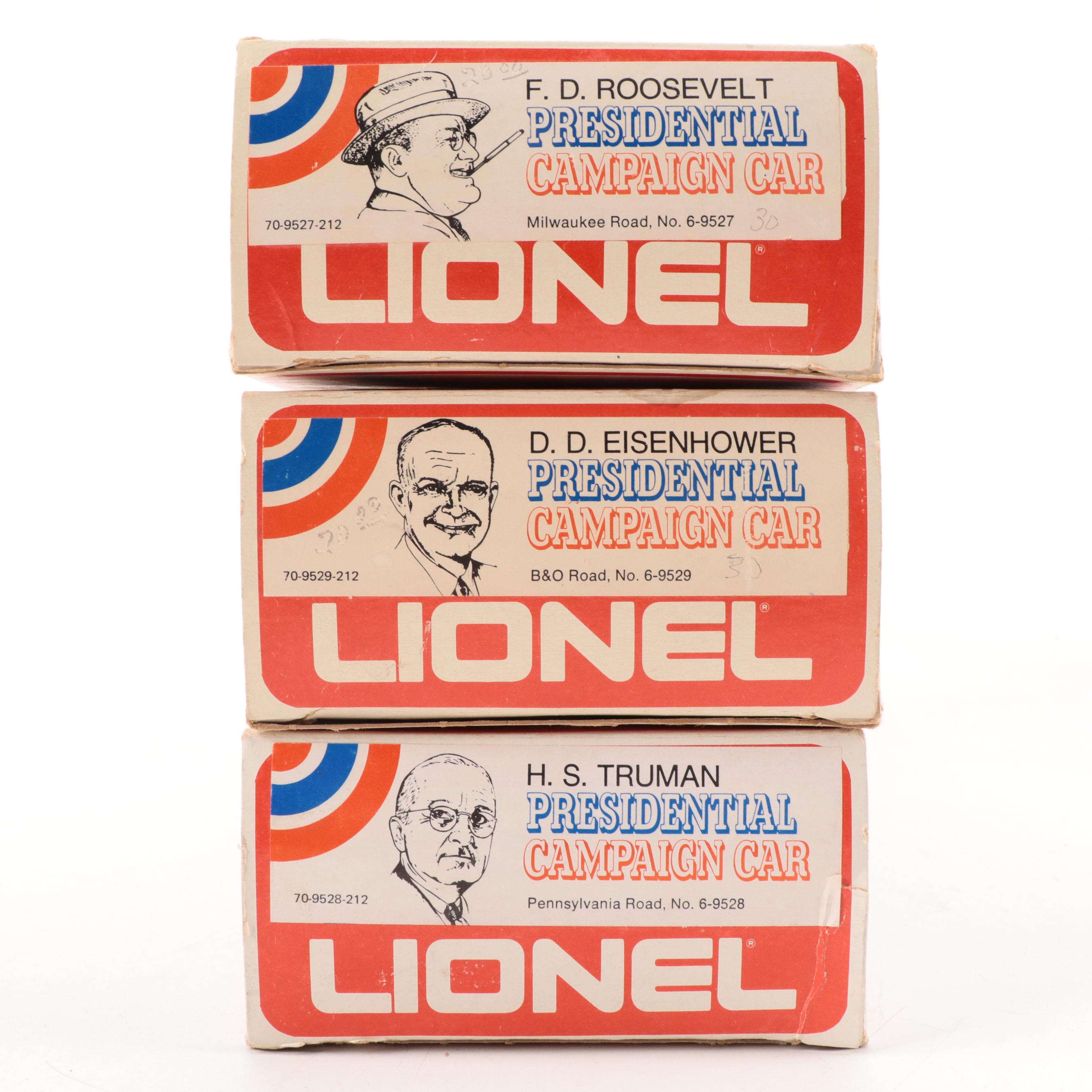 Lionel O Gauge Presidential Campaign and Other Train Cars