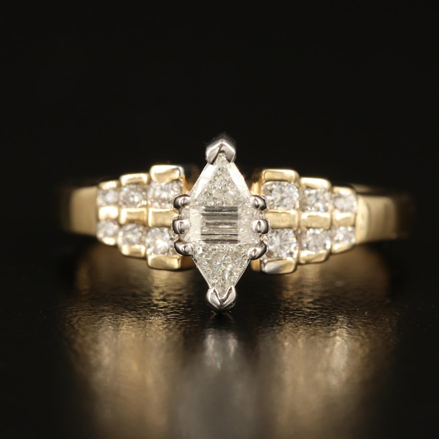 14K 0.53 CTW Diamond Navette Ring