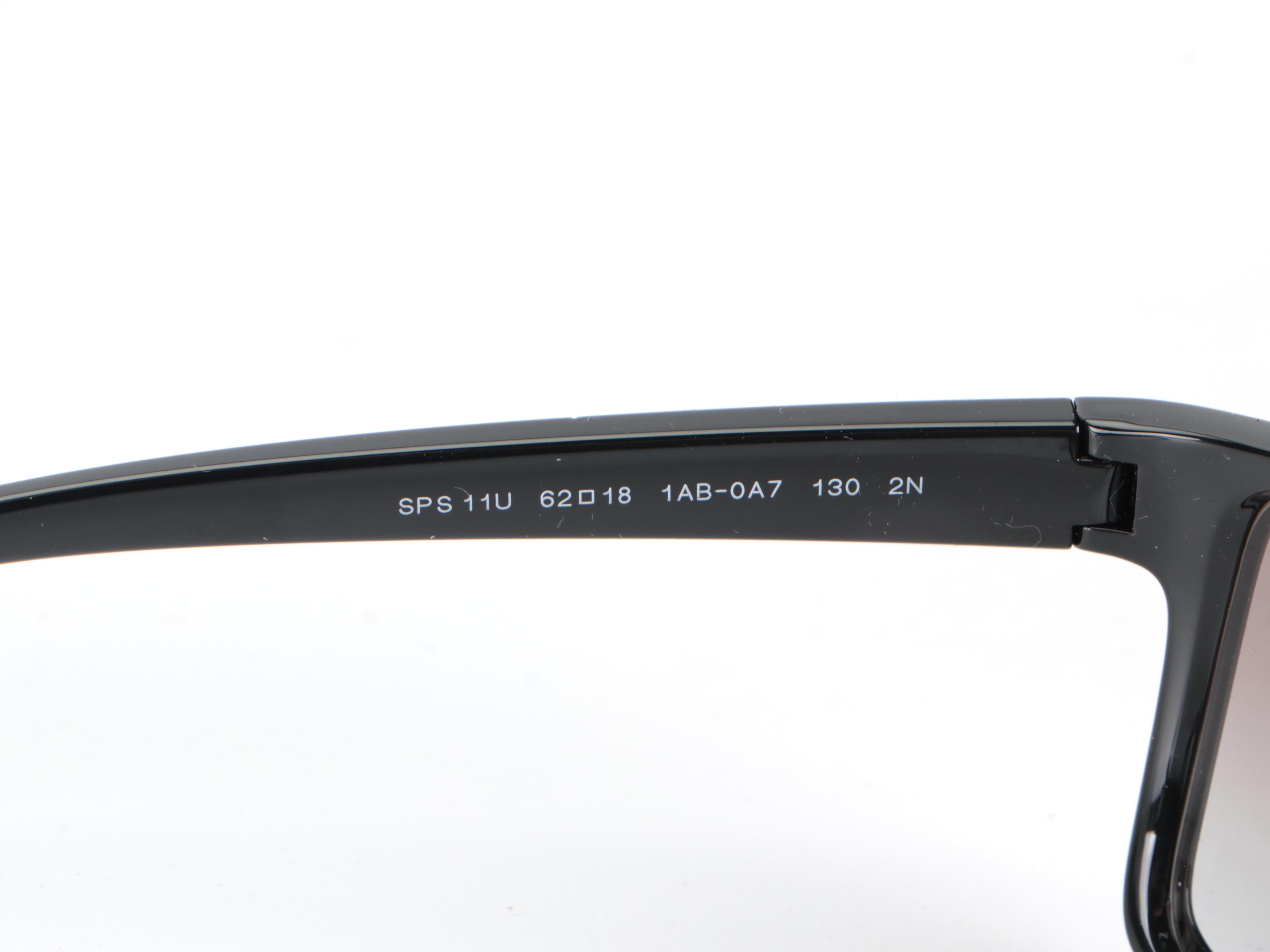 Prada Linea Rossa SPS11U Rectangular Sunglasses in Black with Slip Case and Box