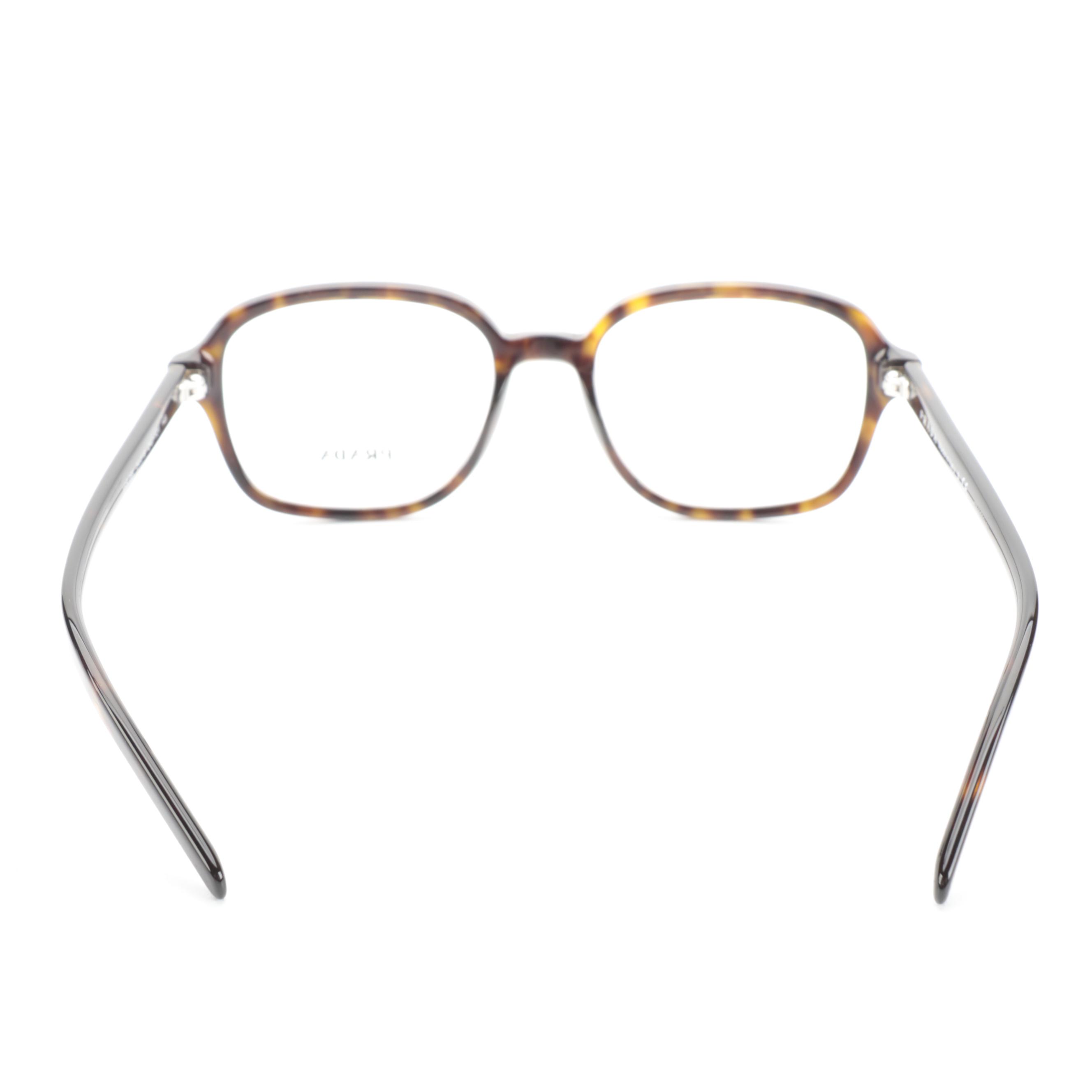 Prada VPR08X Rectangular Eyeglasses in Havana with Case