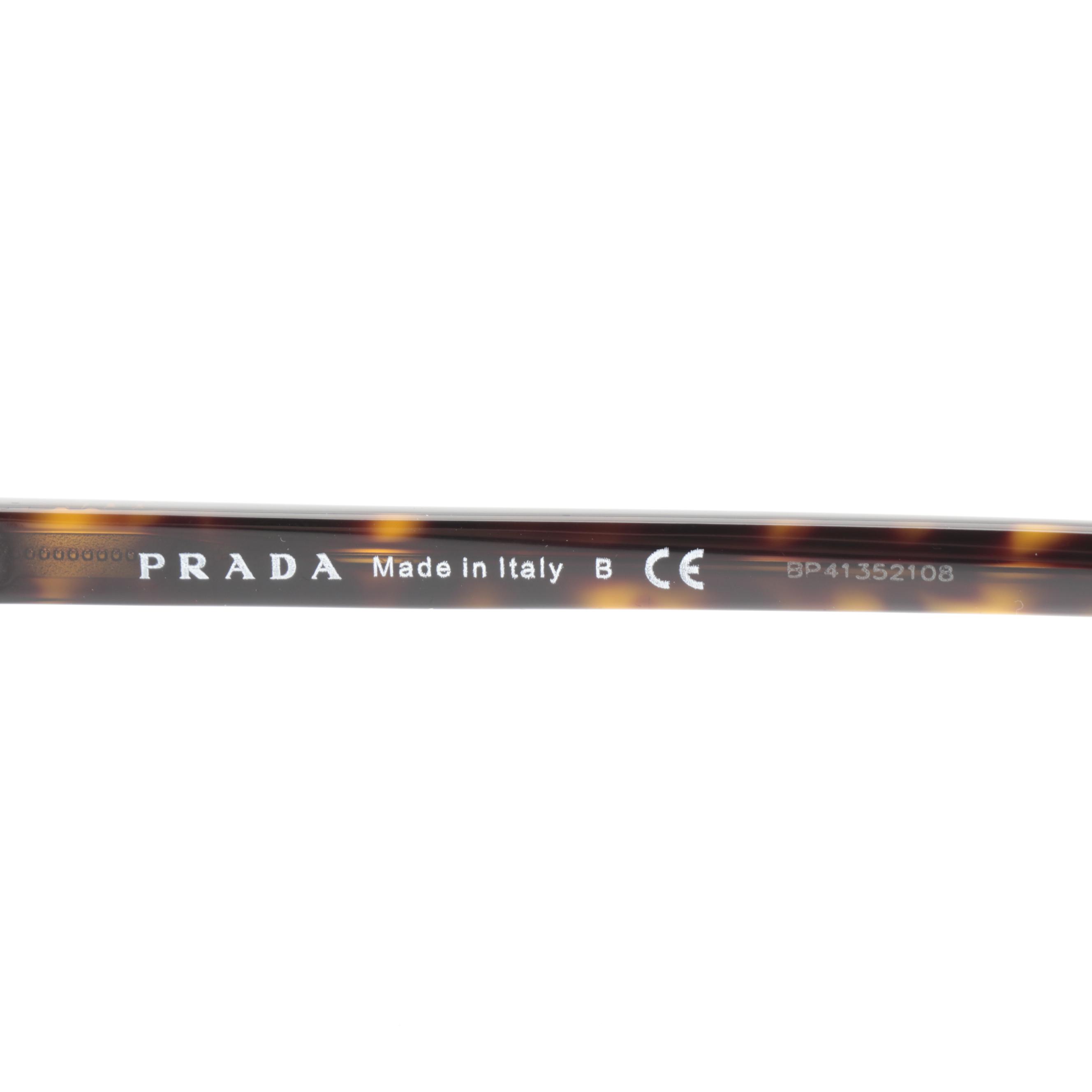 Prada VPR08X Rectangular Eyeglasses in Havana with Case