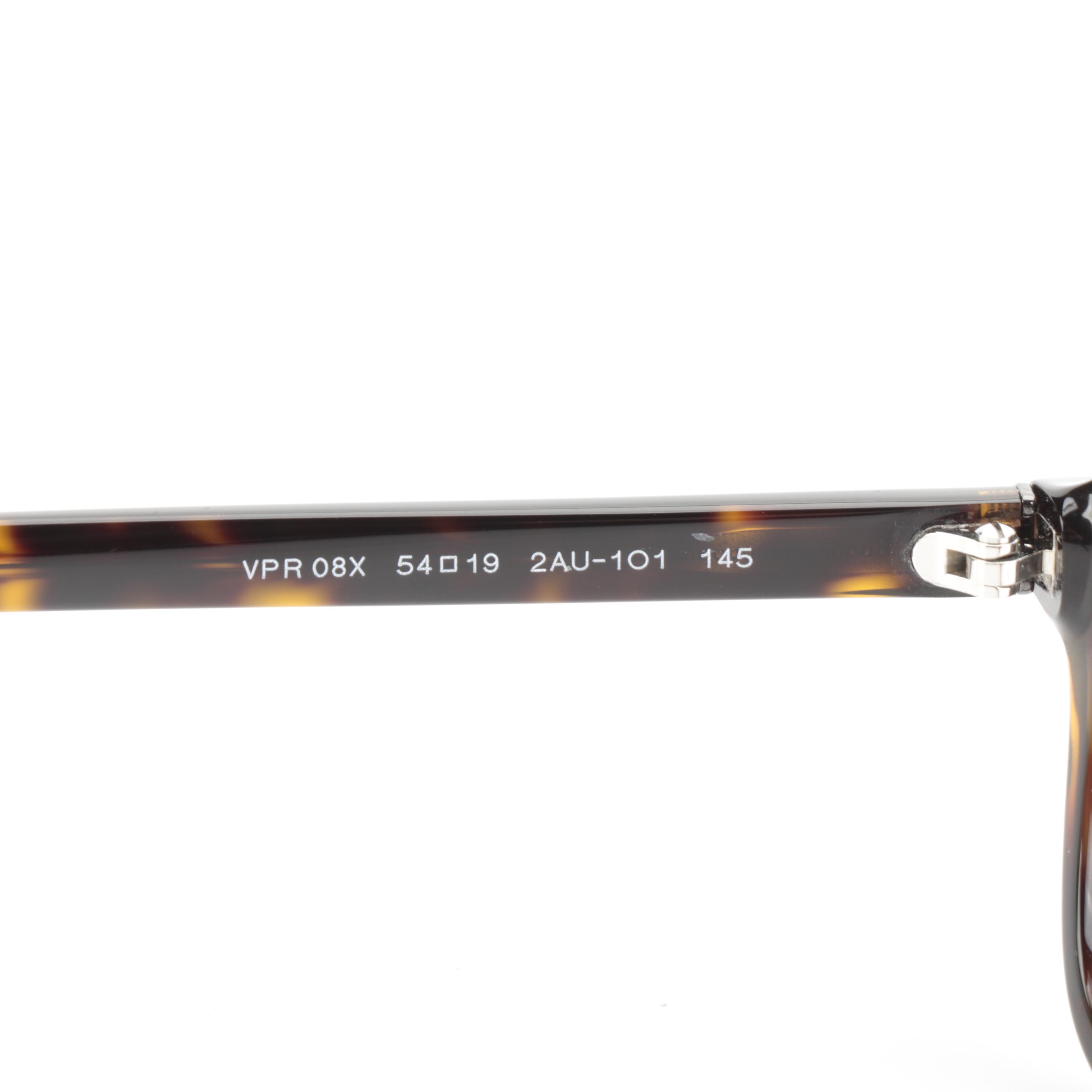 Prada VPR08X Rectangular Eyeglasses in Havana with Case