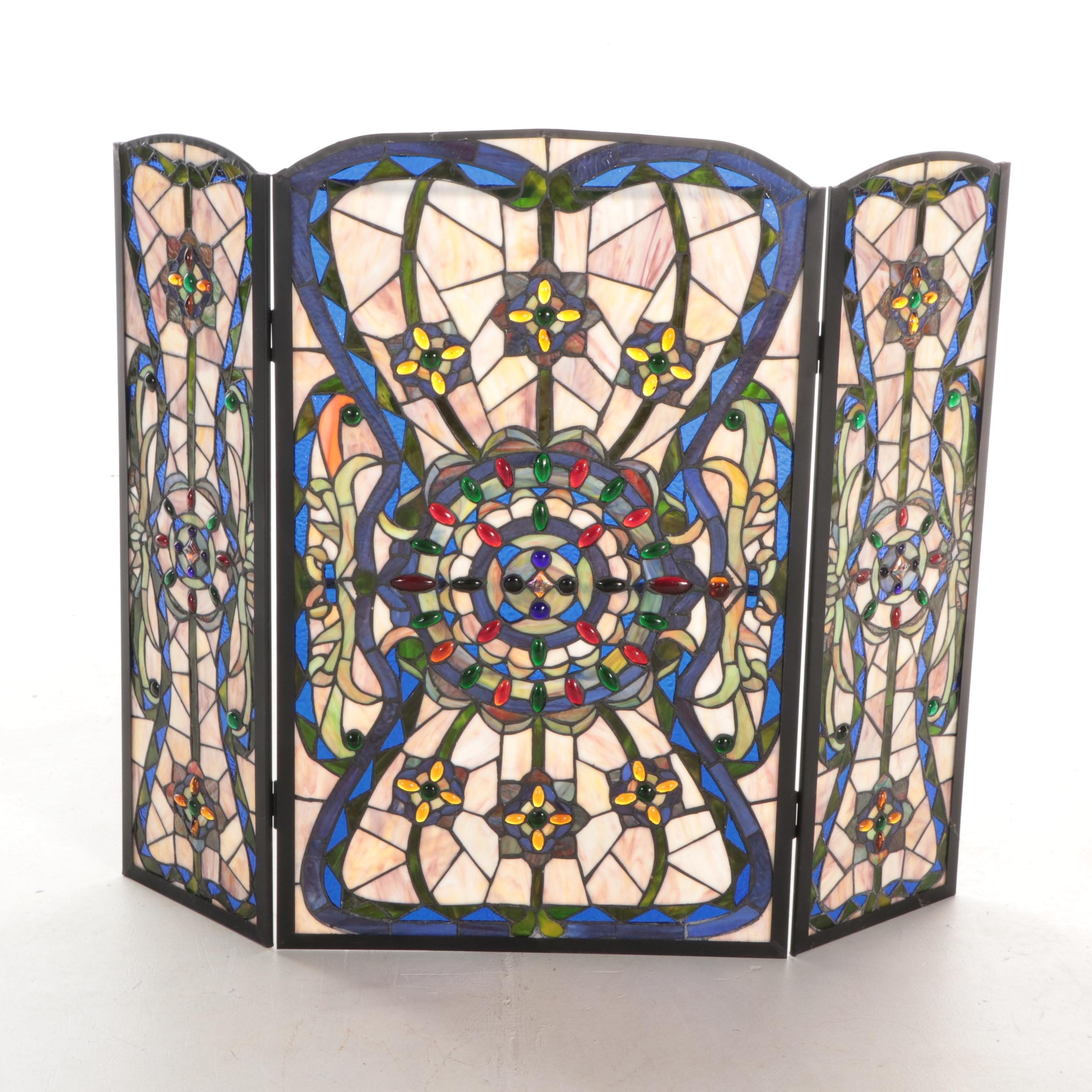 Stained Glass Fireplace Screen
