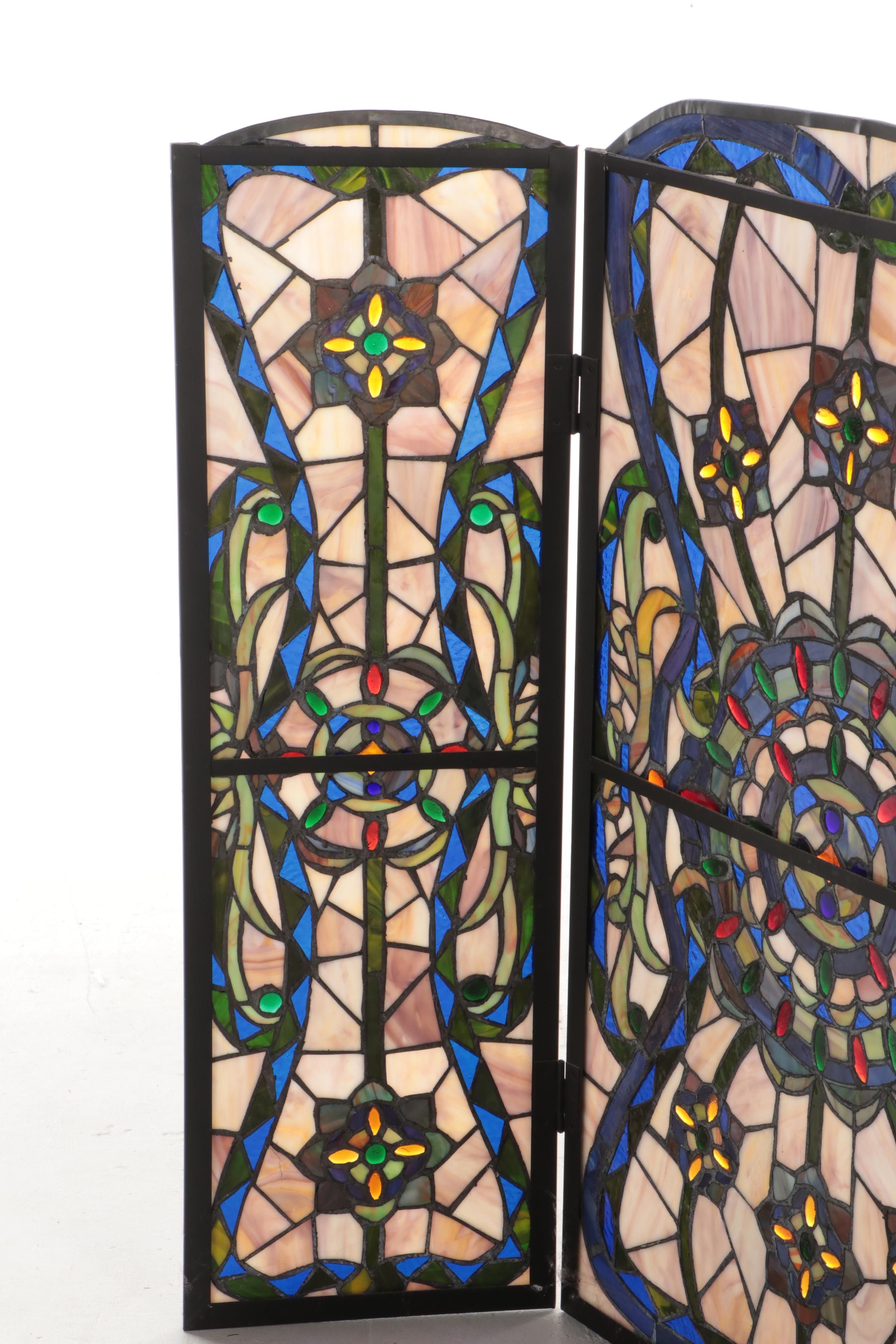 Stained Glass Fireplace Screen