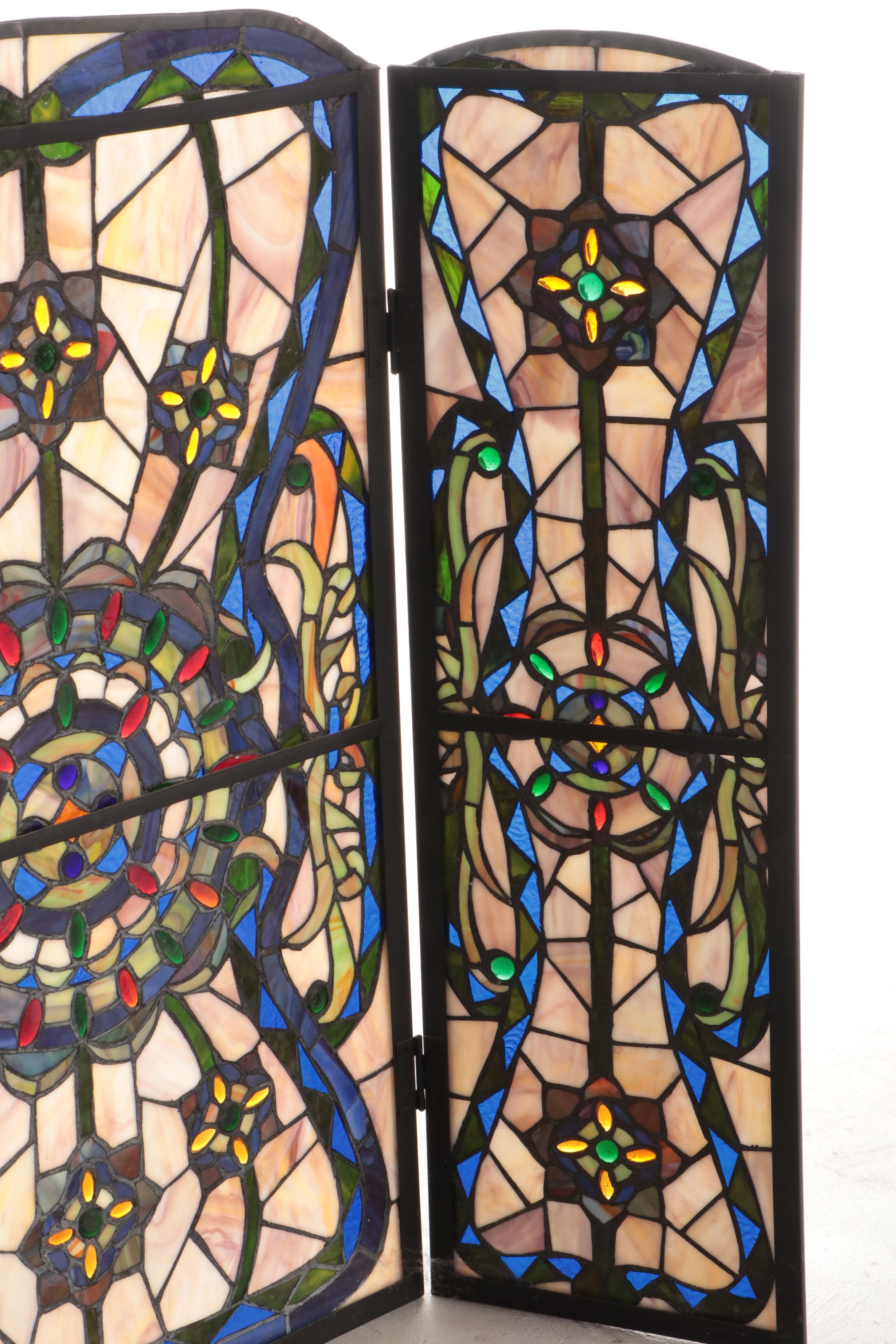 Stained Glass Fireplace Screen