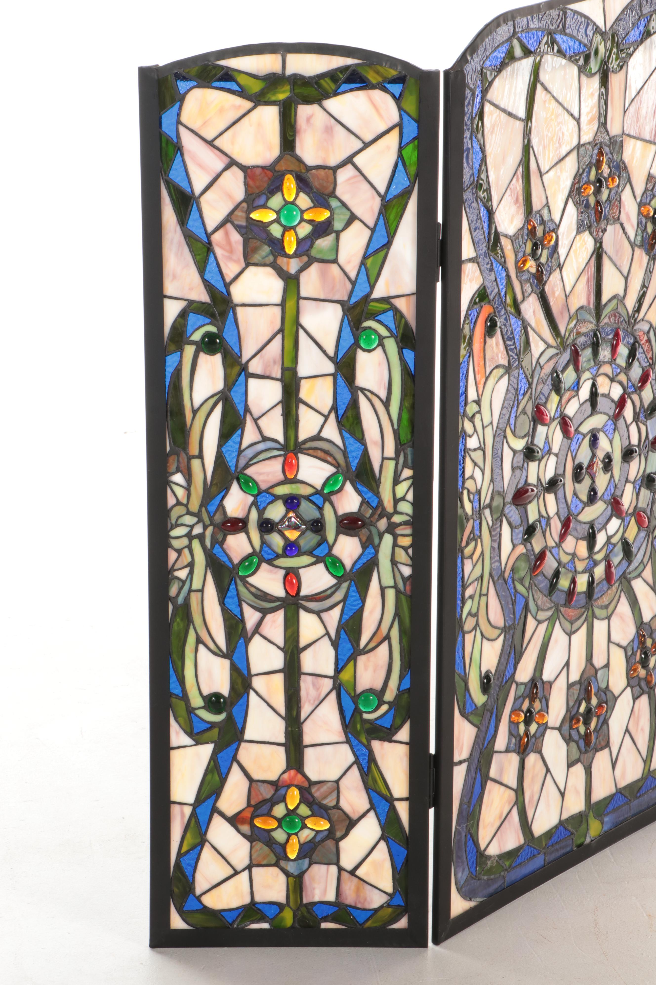 Stained Glass Fireplace Screen