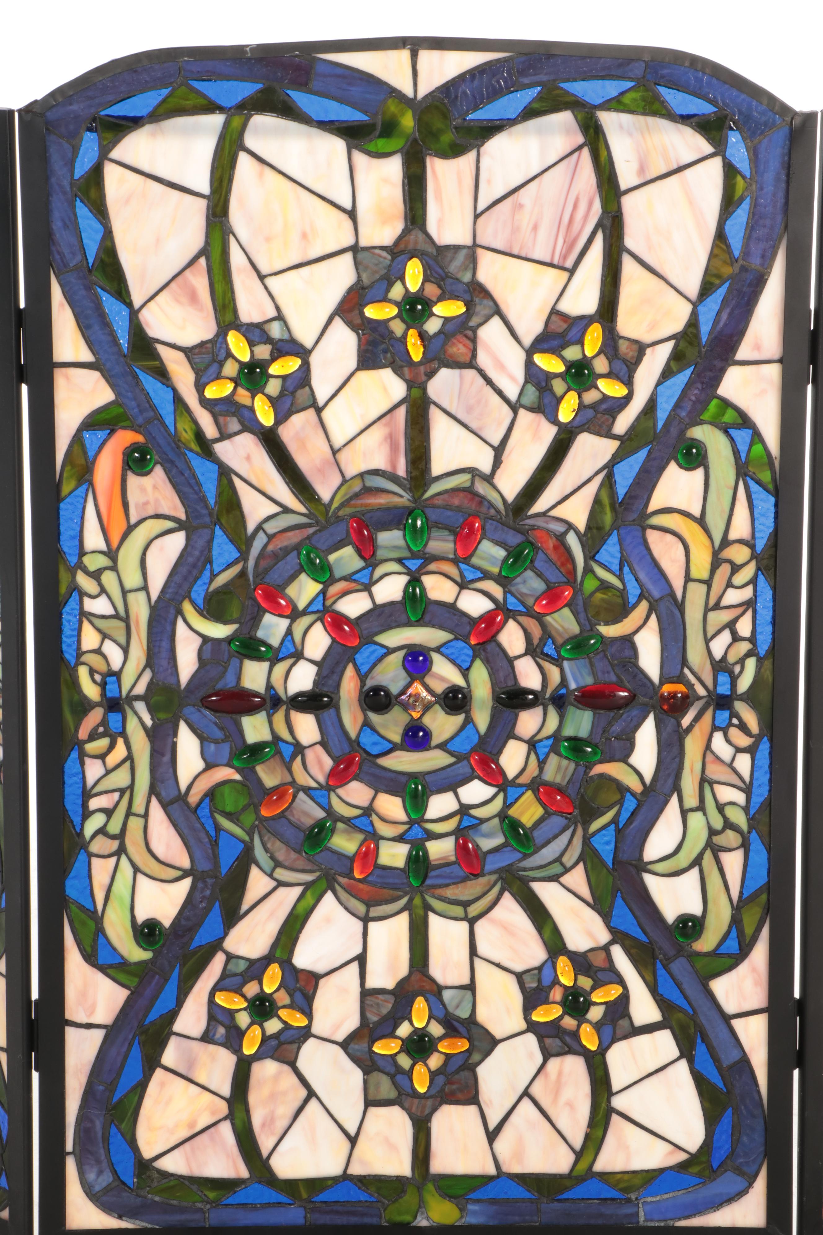Stained Glass Fireplace Screen