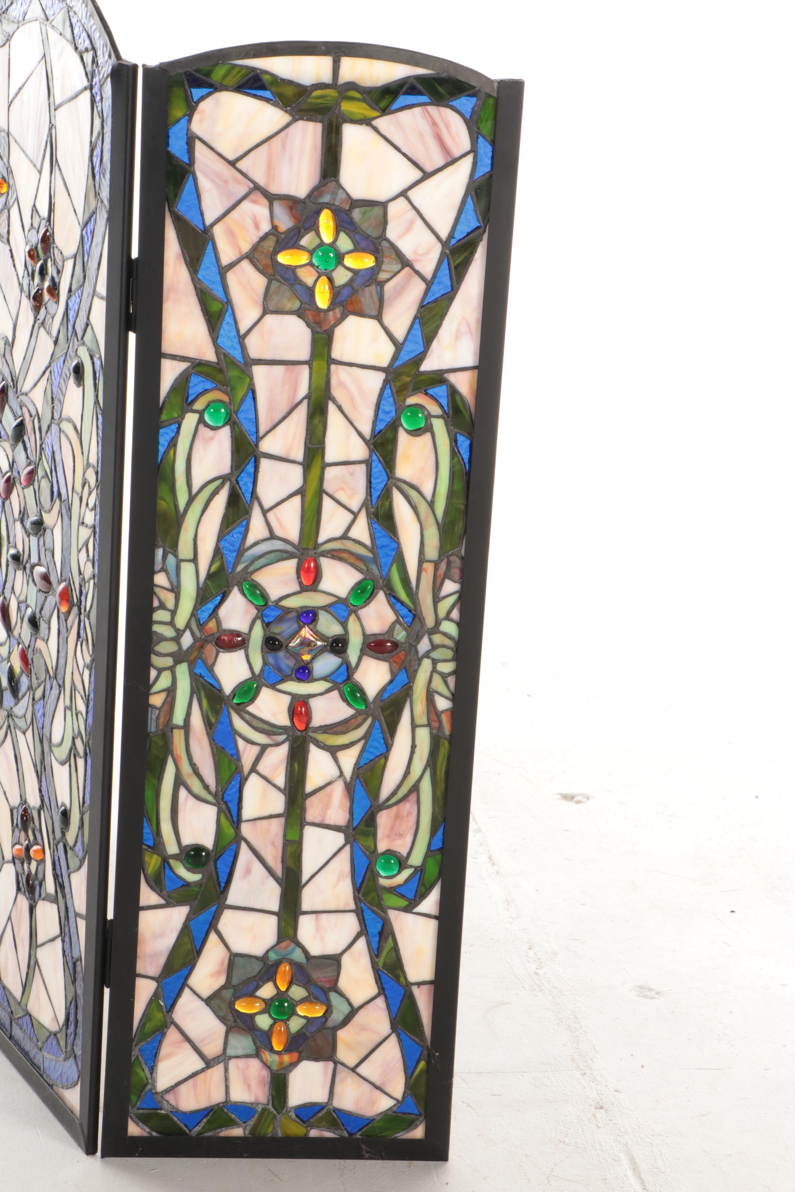 Stained Glass Fireplace Screen