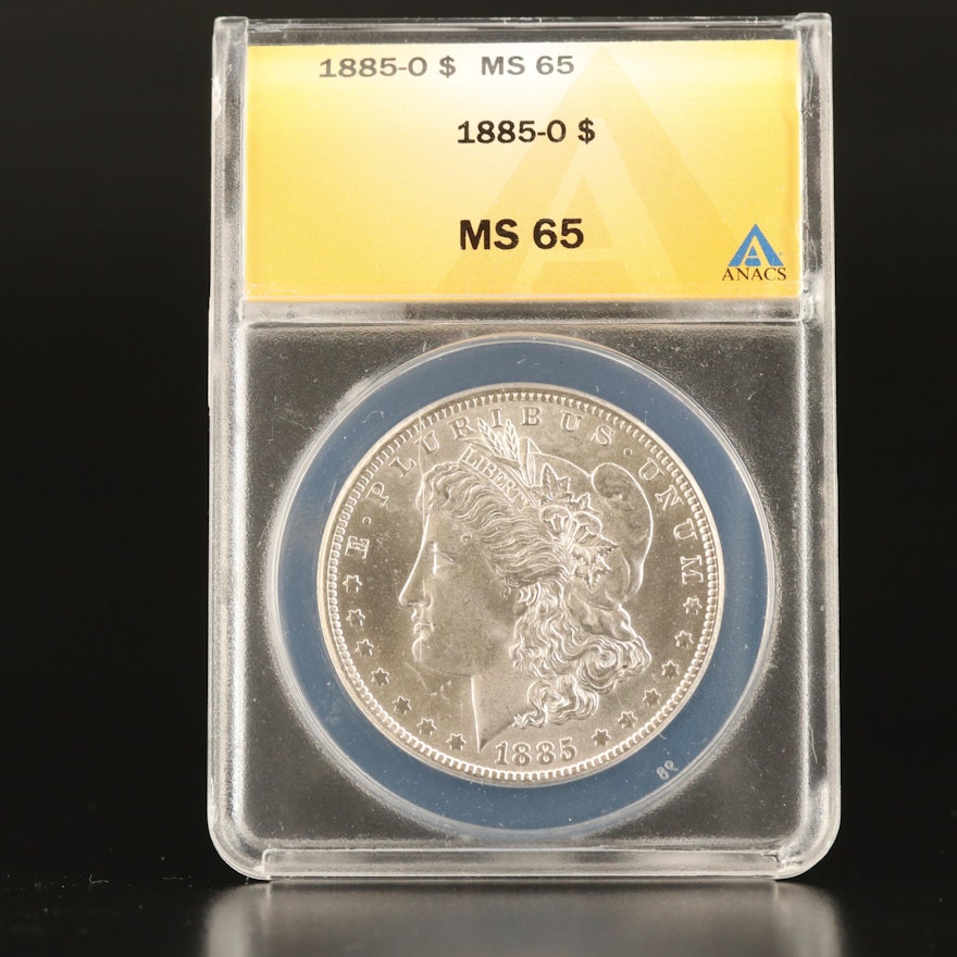 ANACS MS65 1885-O Morgan Silver Dollar