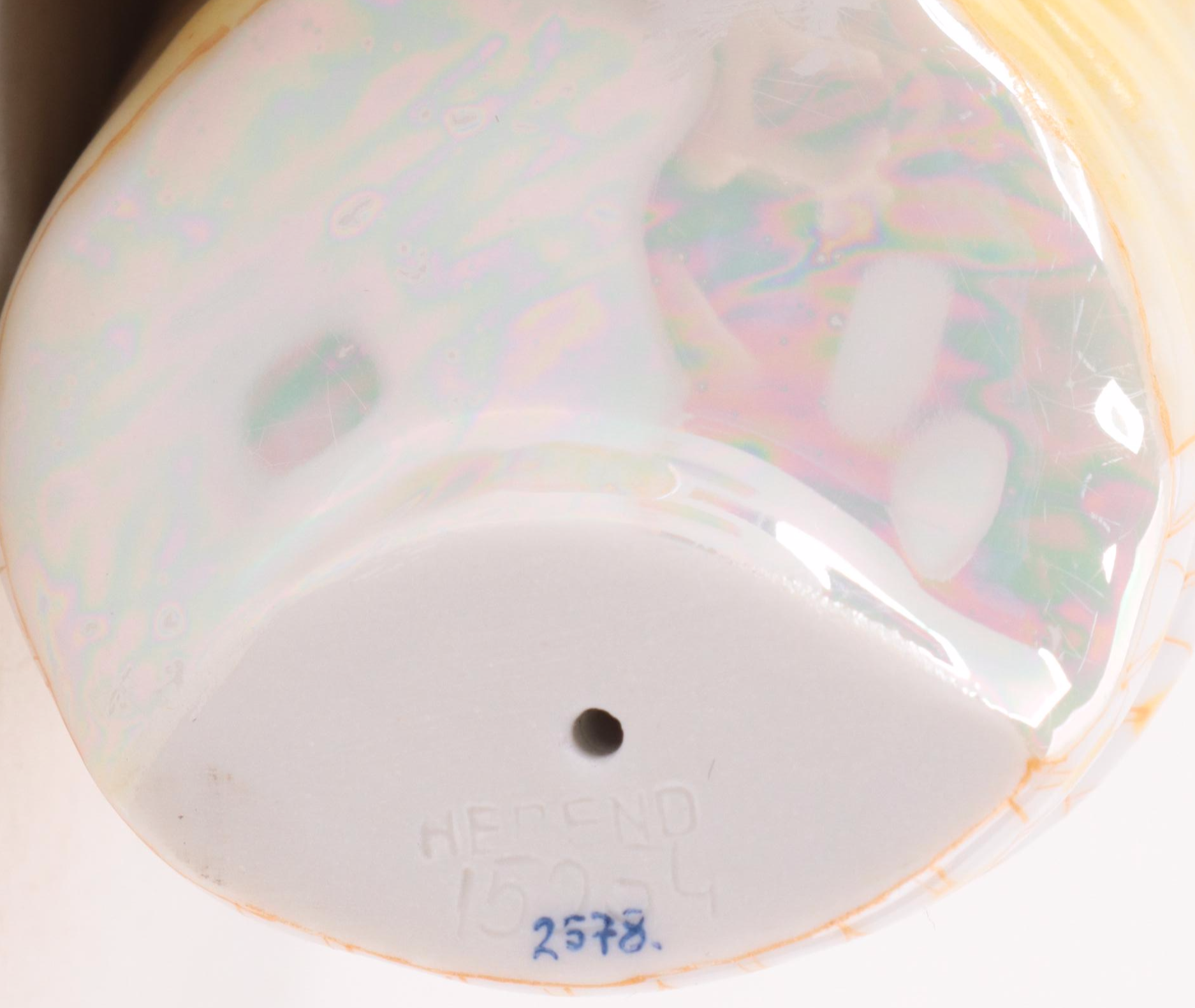 Herend Yellow Fishnet "Ammonite" Porcelain Figurine