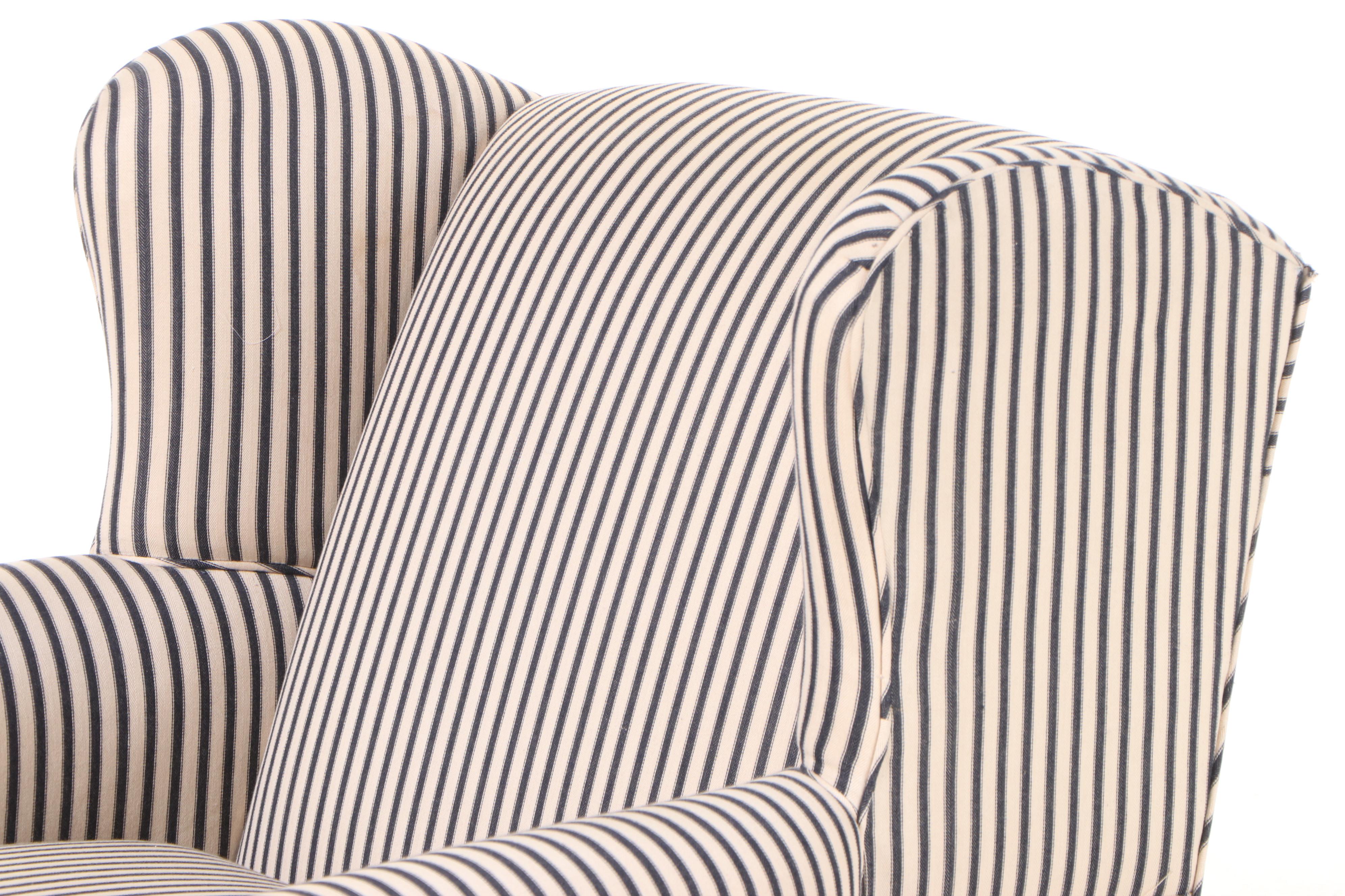 Custom-Upholstered Wingback Lounge Chair