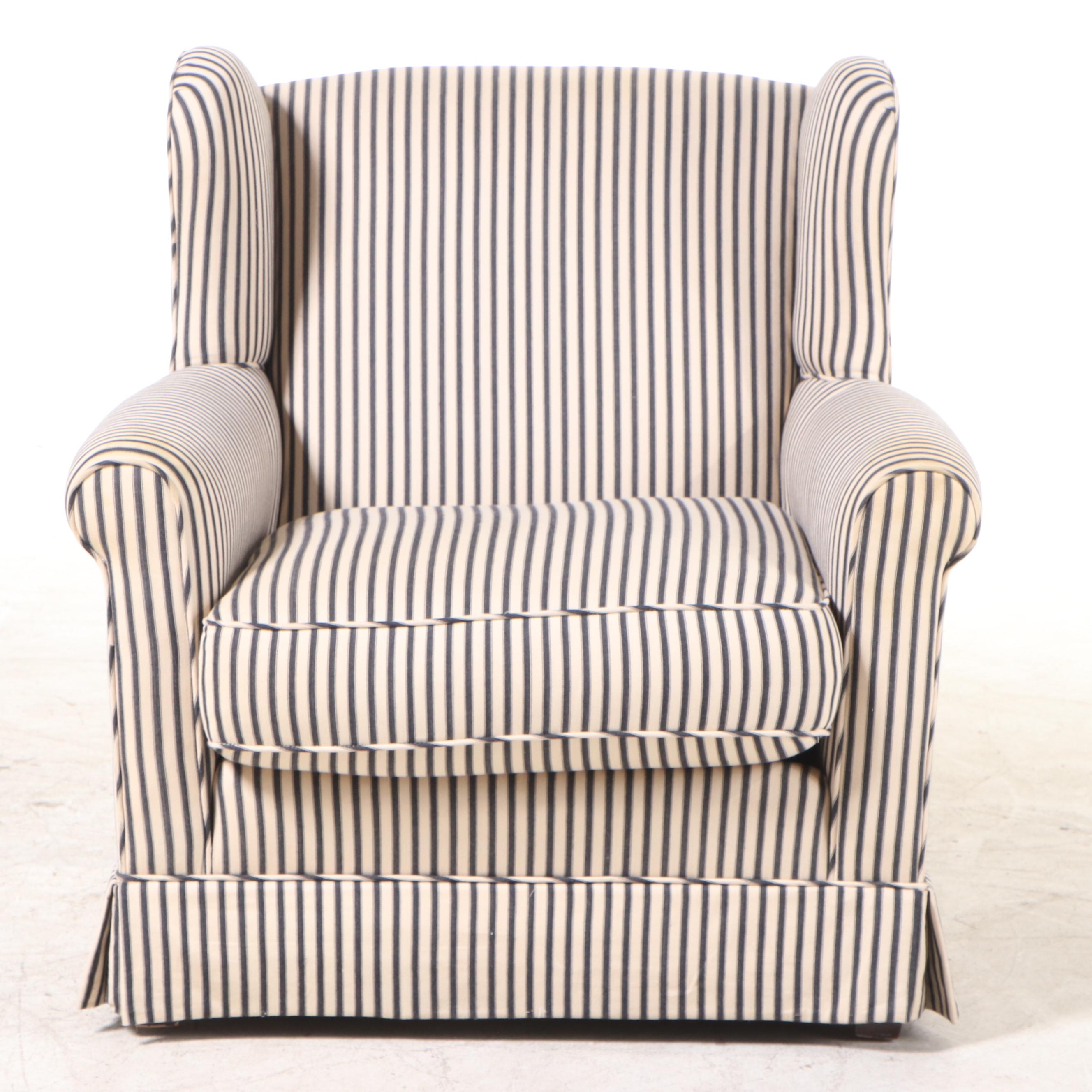 Custom-Upholstered Wingback Lounge Chair