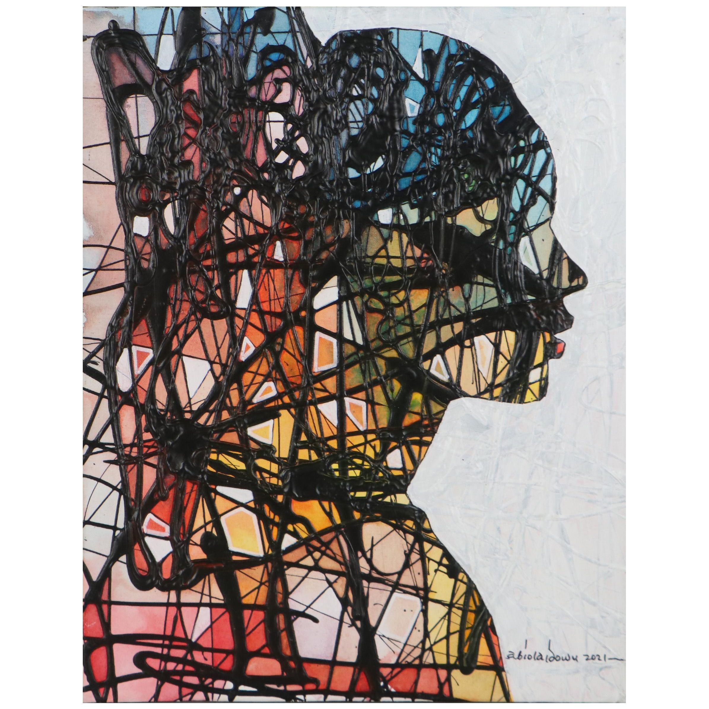 Abiola Idowu Mixed Media Painting "Manifestation of Glory"