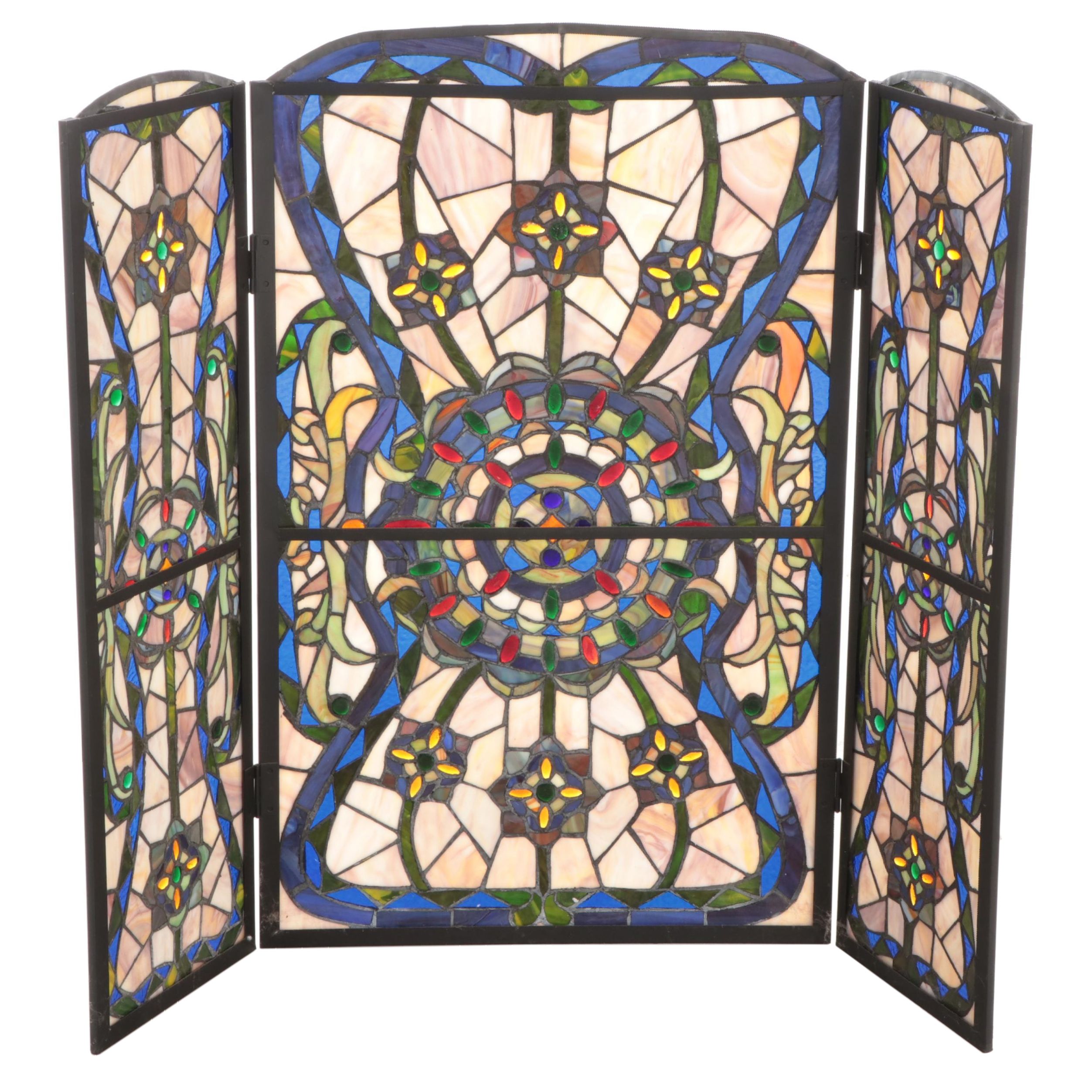 Stained Glass Fireplace Screen