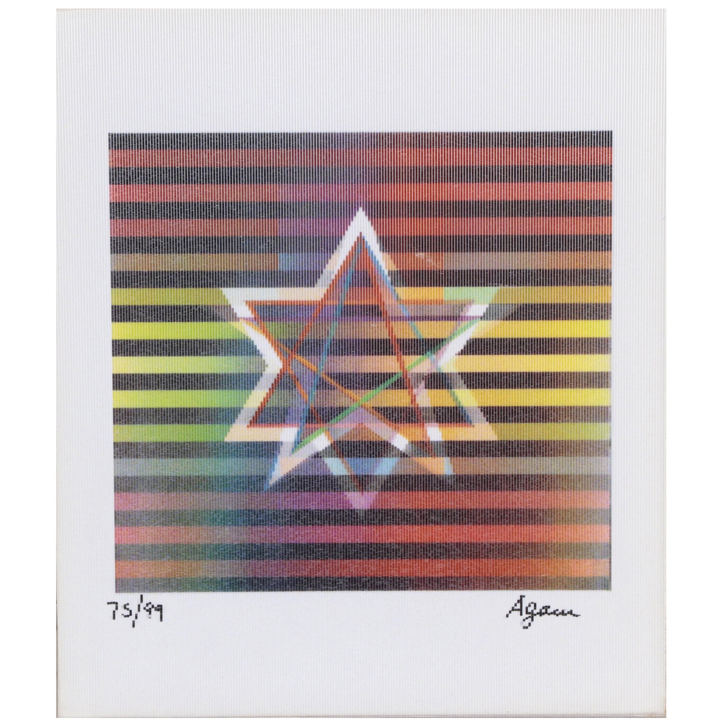 Yaacov Agam Op Art Agamograph "Star of David"