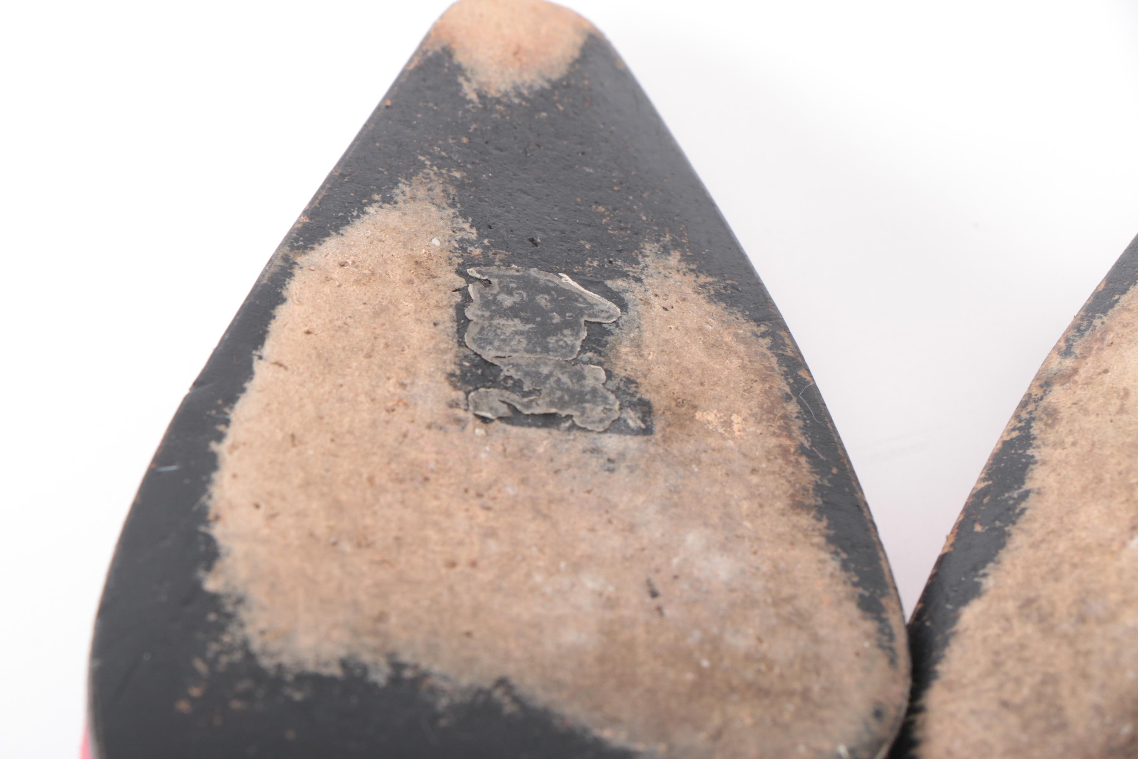 Prada Pointed-Toe D'Orsay Ankle Strap Pumps in Red Suede with Velvet Accents