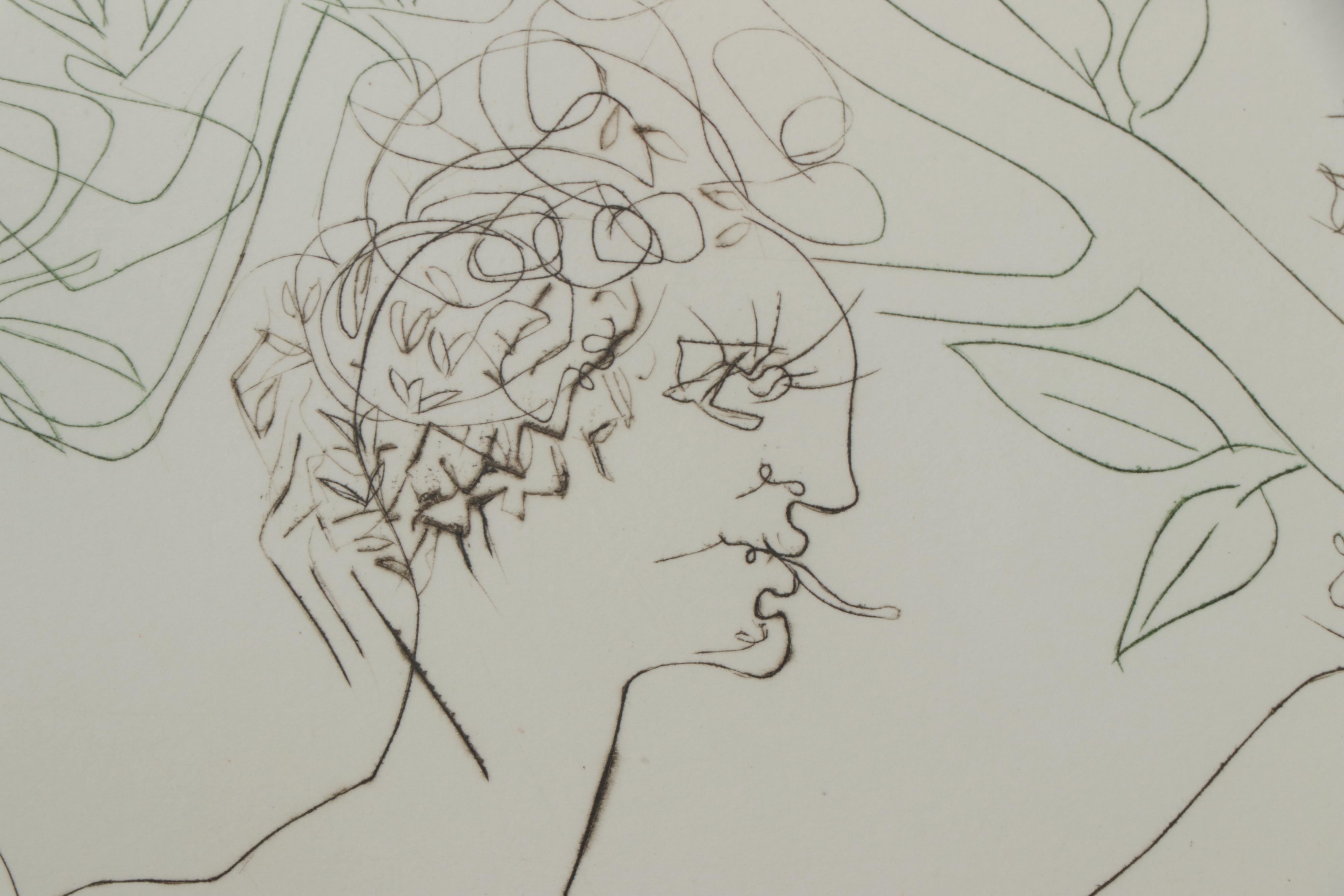 Salvador Dalí Color Etching "Adam and Eve," 1972