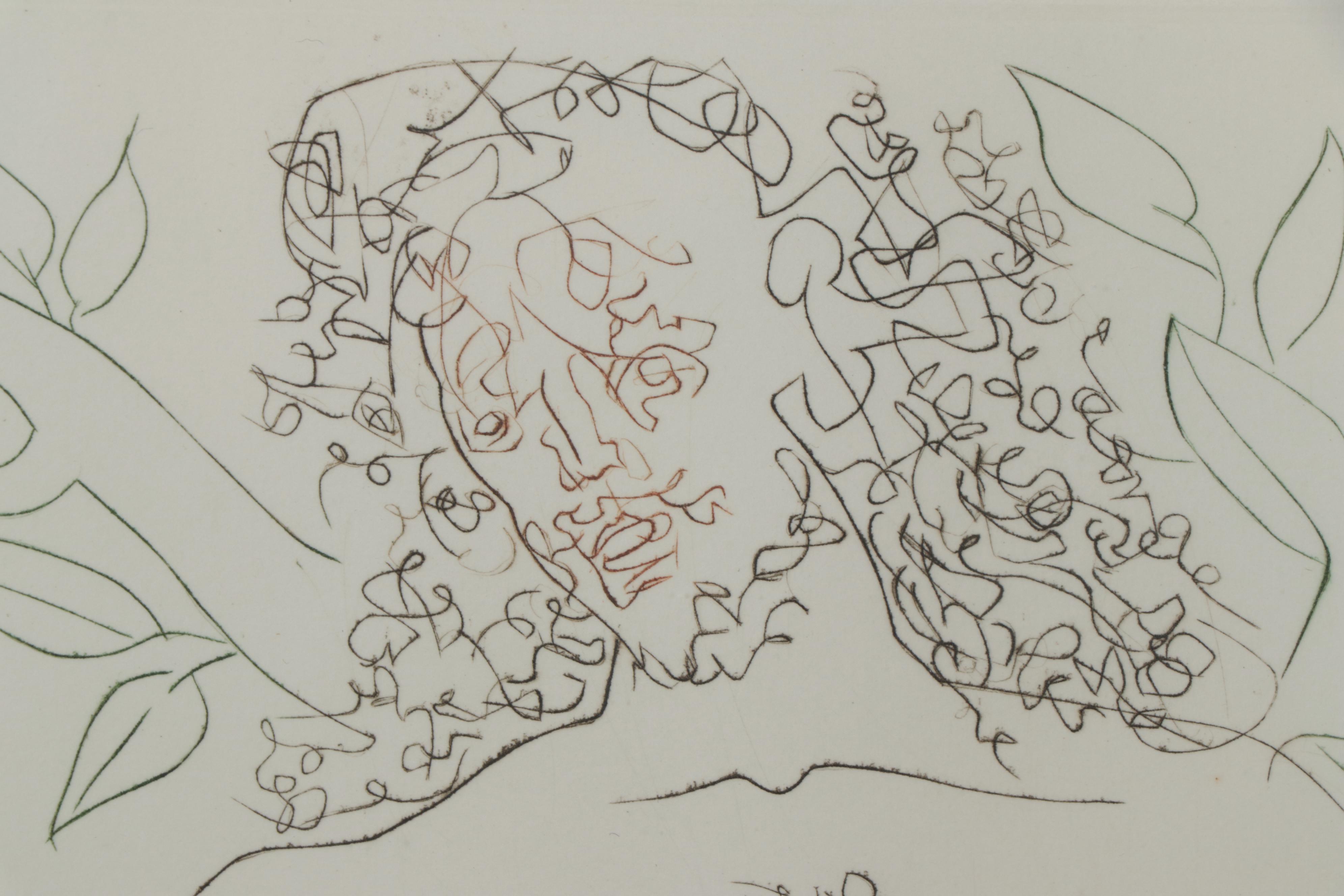 Salvador Dalí Color Etching "Adam and Eve," 1972